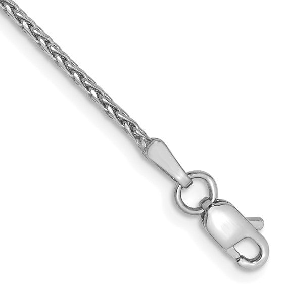14KT White Gold 9 inch 1.5mm Diamond-cut Parisian Wheat with Lobster Clasp Anklet