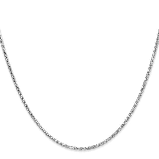 14KT White Gold 16 inch 1.9mm Diamond-cut Parisian Wheat with Lobster Clasp Chain