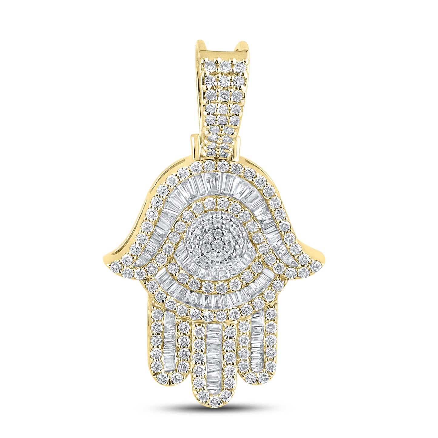 10kt YG 2.04 CTW Diamond Hamsa Hand Charm