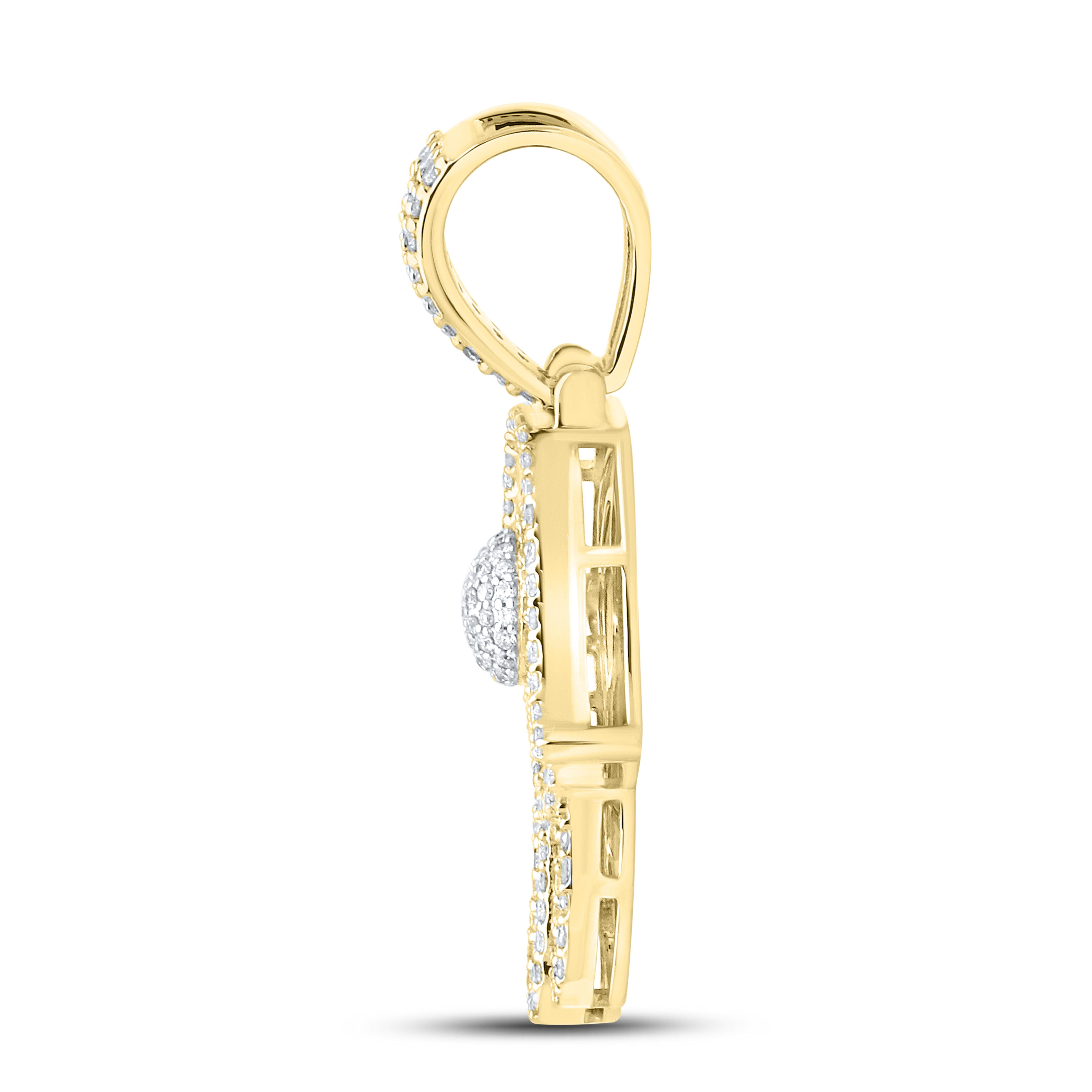 10KT Yellow Gold 2.04 CTW Diamond Hamsa Hand Charm