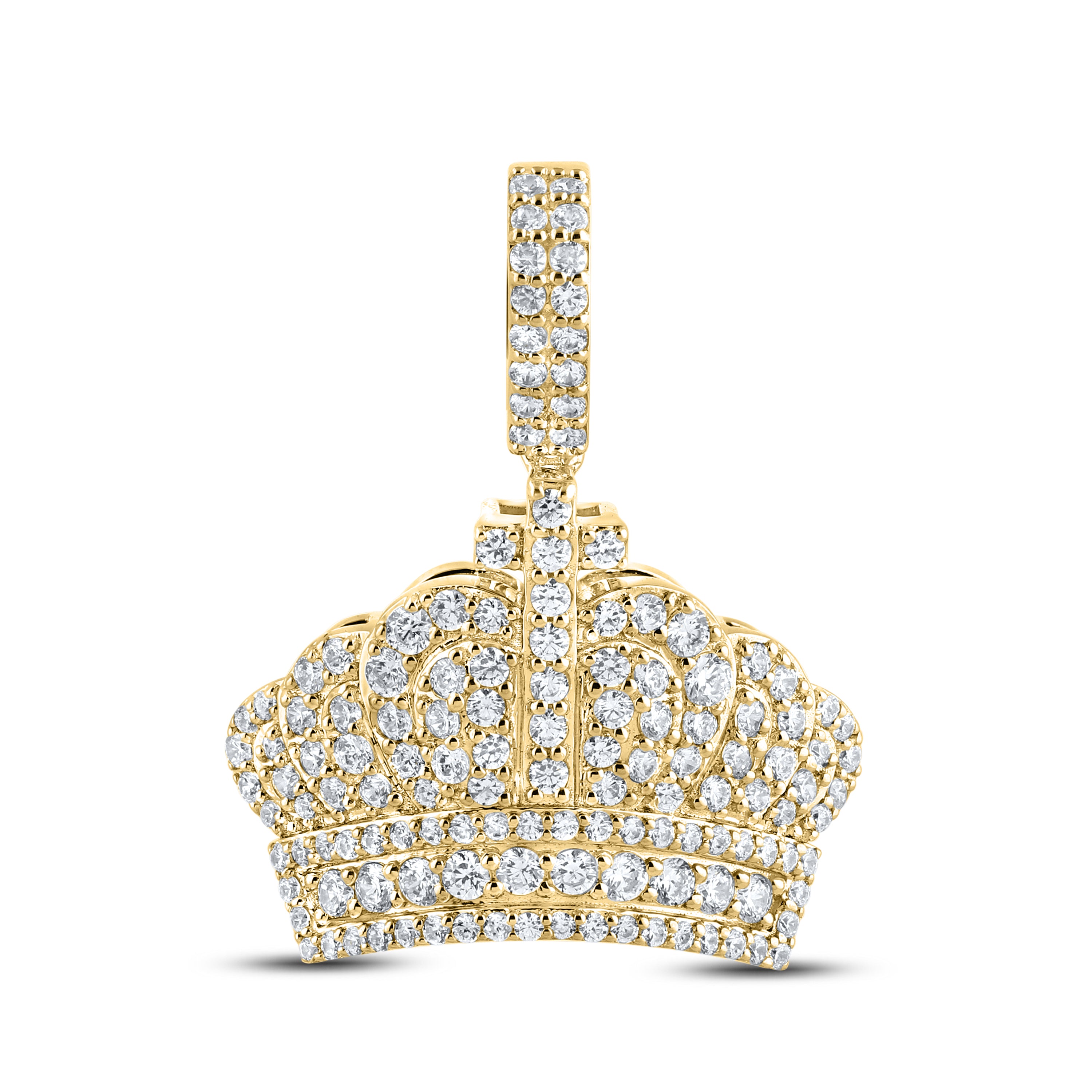 10kt Yellow Gold 2.00 CTW Diamond Crown Charm Pendant