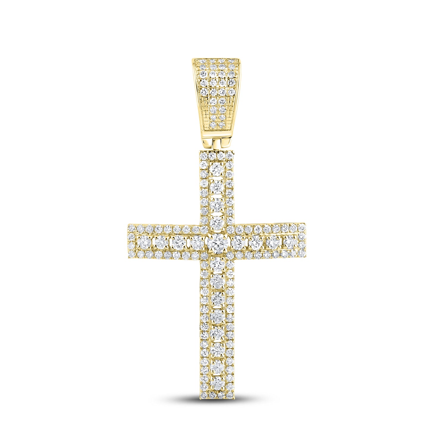 10k Yellow Gold Diamond Cross 1.00 ctw