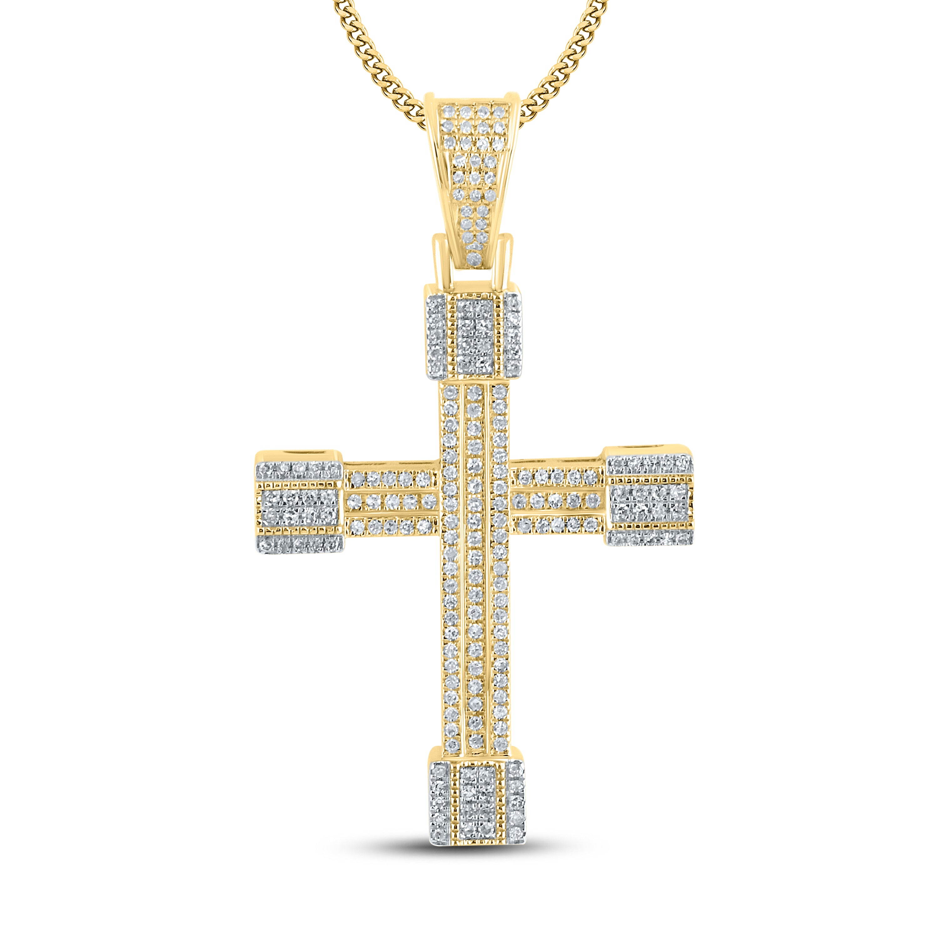 10kt Yellow Gold 0.48 CTW Diamond Cross Charm
