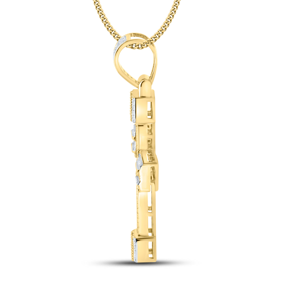 10kt Yellow Gold 0.48 CTW Diamond Cross Charm