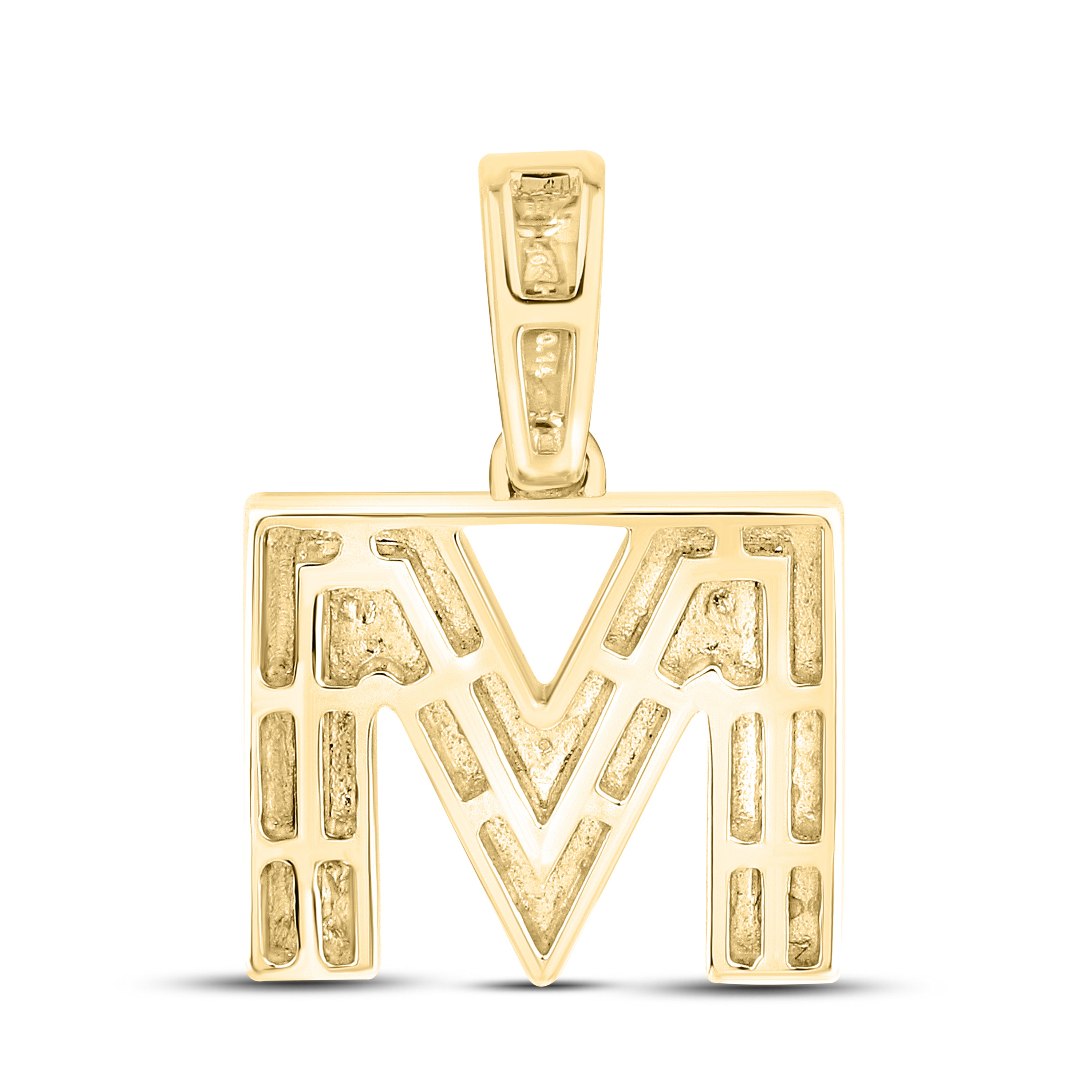 10kt yellow gold 0.17ctw Diamond Initial M Charm
