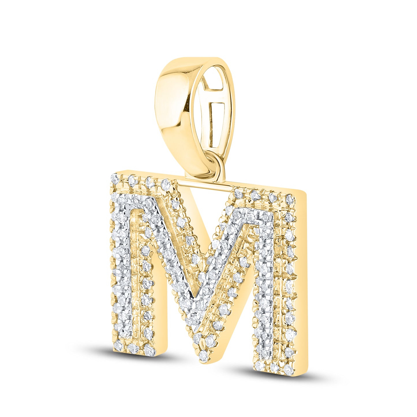 10K Yellow Gold Diamond Initial A–Z Pendant | 0.75″ Letter Charm