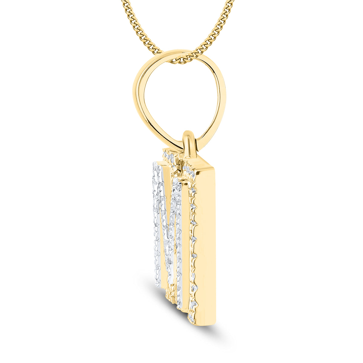 10kt yellow gold 0.17ctw Diamond Initial M Charm