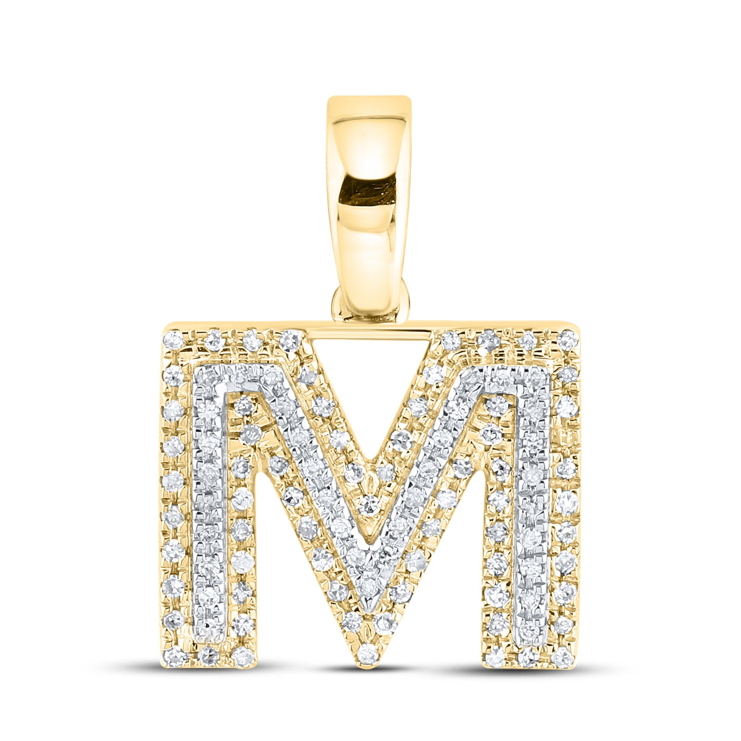 10K Yellow Gold Diamond Initial A–Z Pendant | 0.75″ Letter Charm