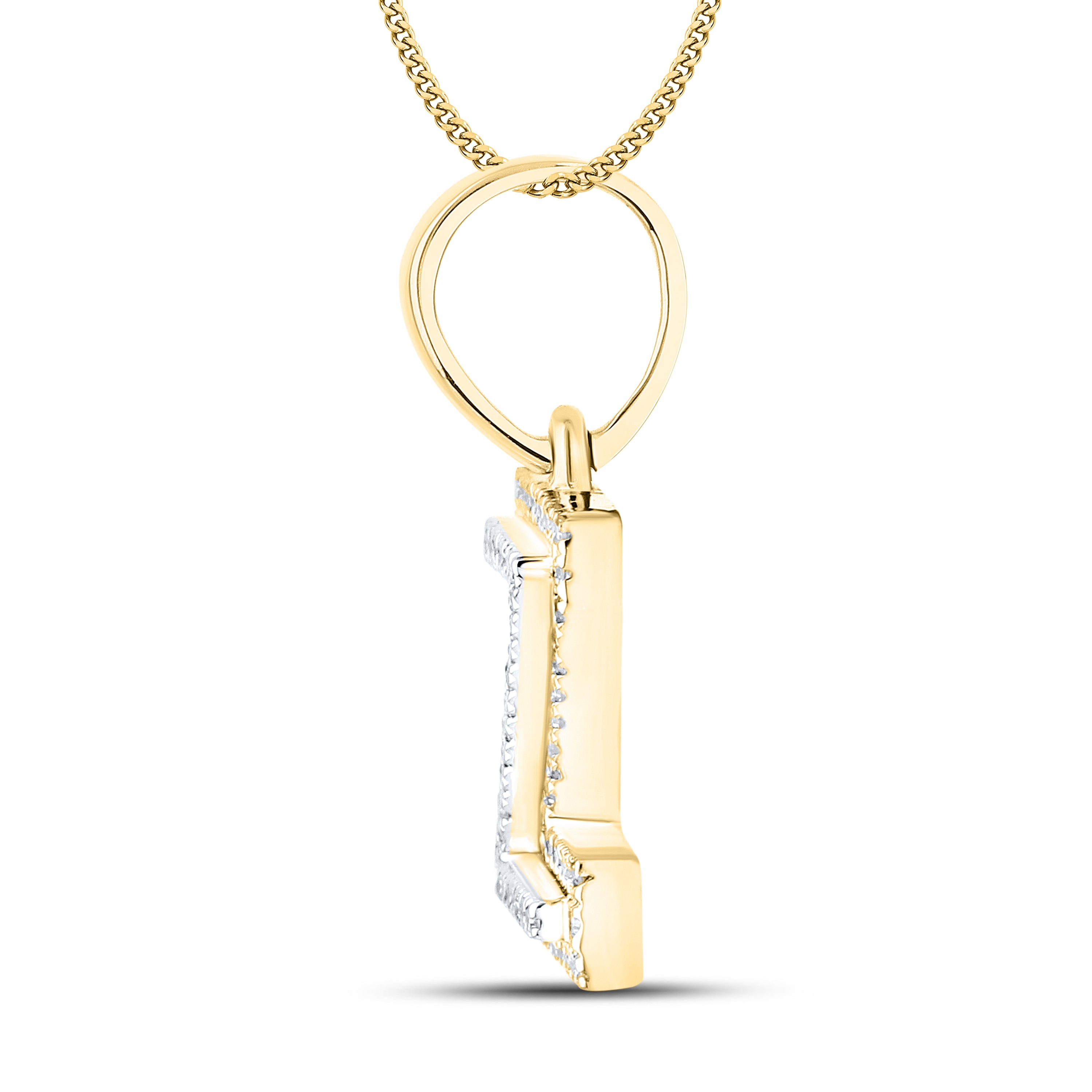 10kt yellow gold 0.15 ctw Diamond Initial Z Charm