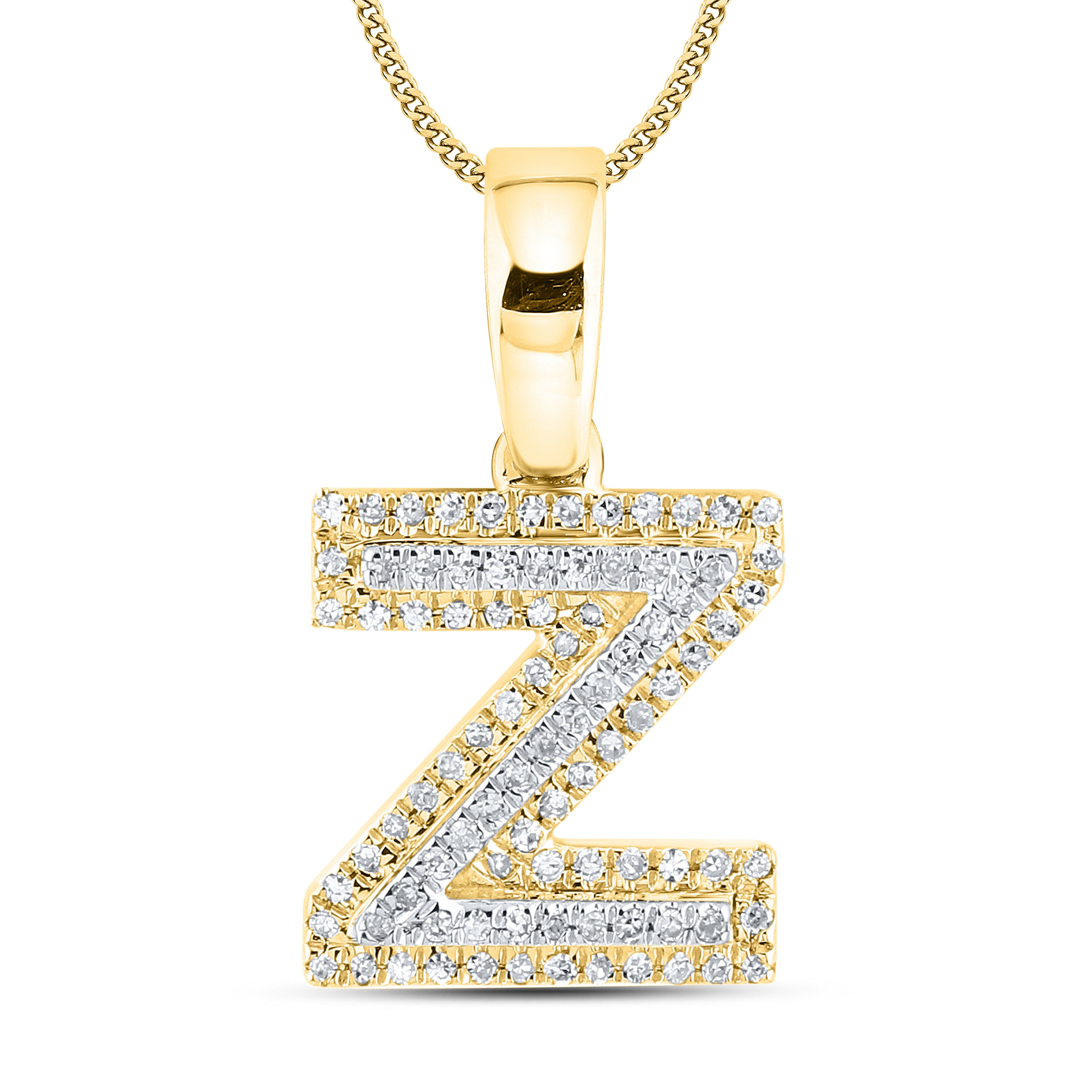 10kt yellow gold 0.15 ctw Diamond Initial Z Charm