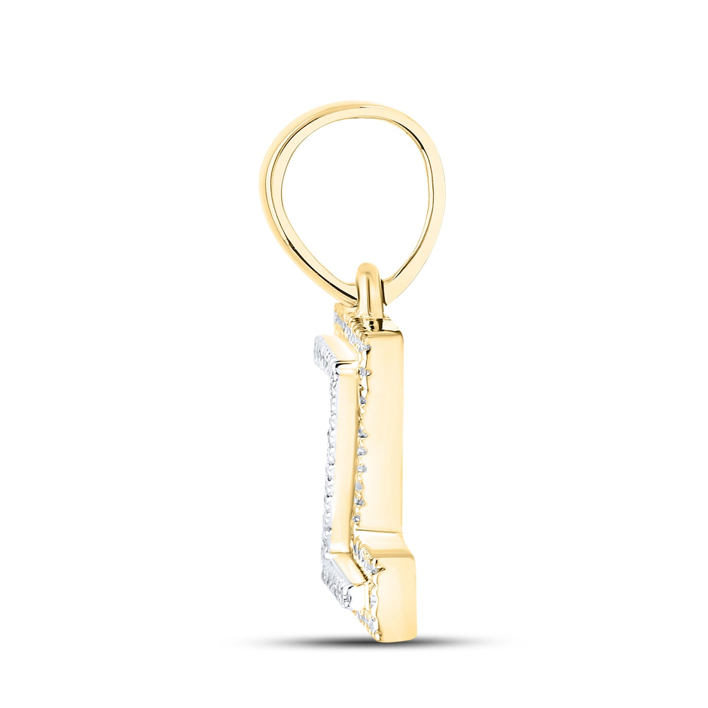 10K Yellow Gold Diamond Initial A–Z Pendant | 0.75″ Letter Charm