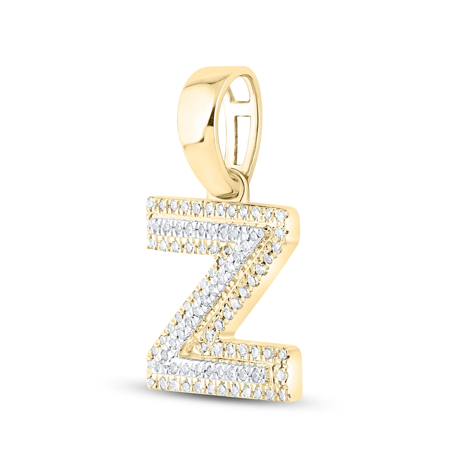 10K Yellow Gold Diamond Initial A–Z Pendant | 0.75″ Letter Charm