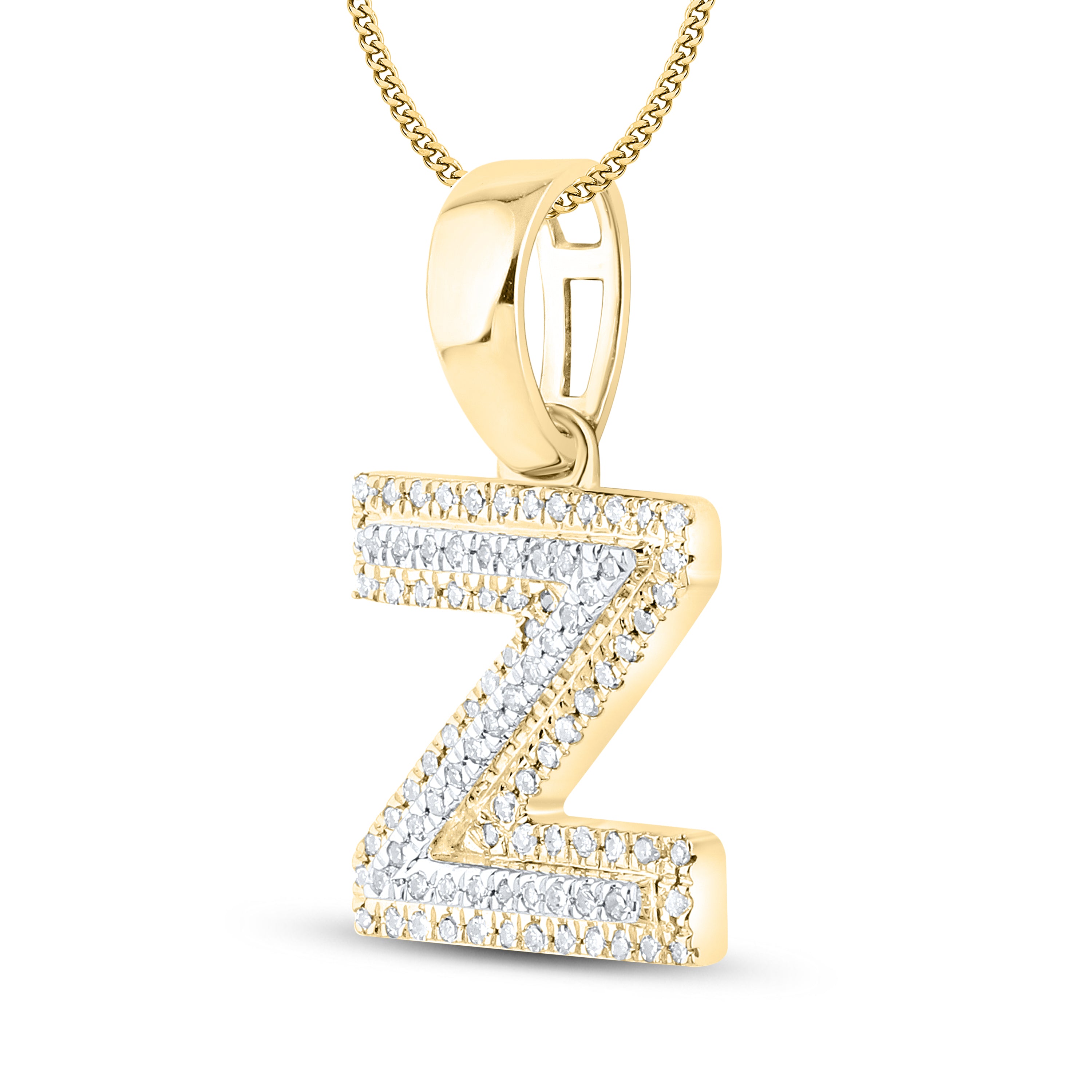 10kt yellow gold 0.15 ctw Diamond Initial Z Charm