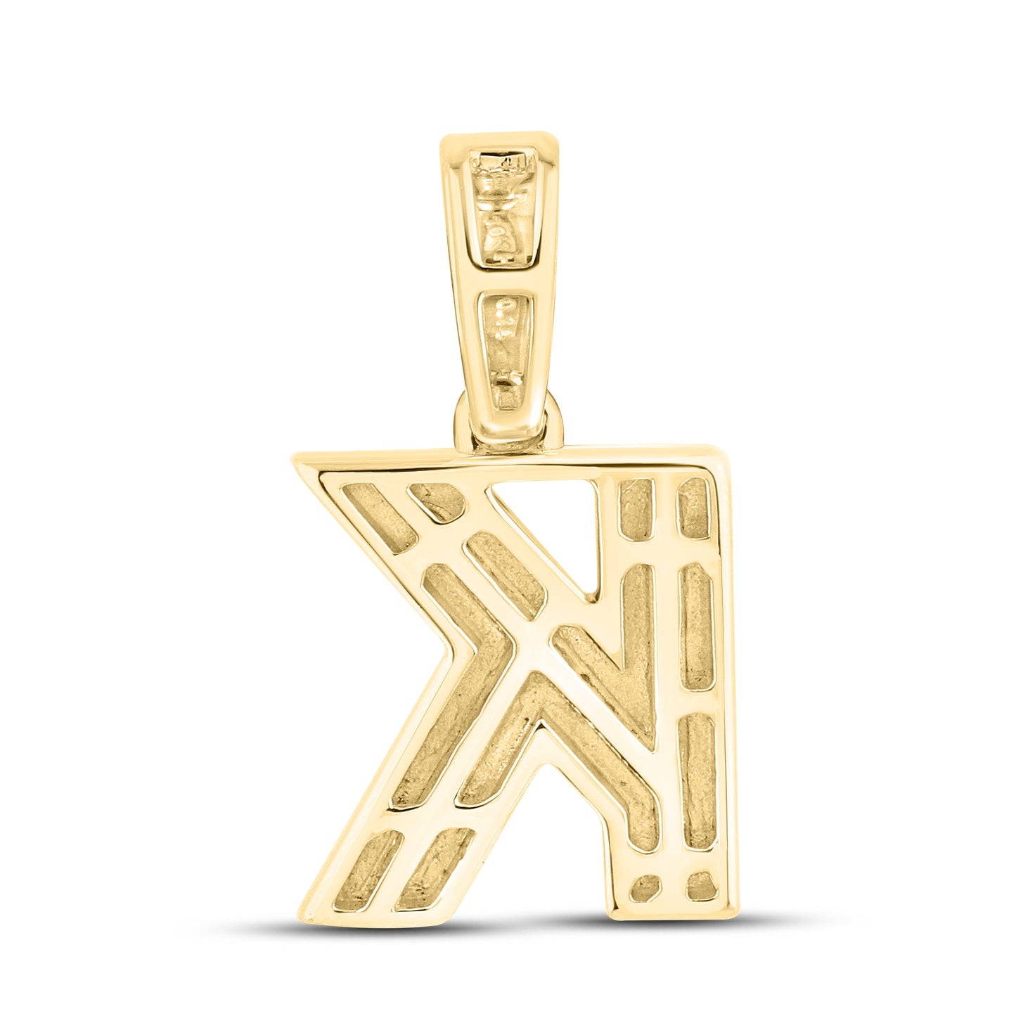 10K Yellow Gold Diamond Initial A–Z Pendant | 0.75″ Letter Charm