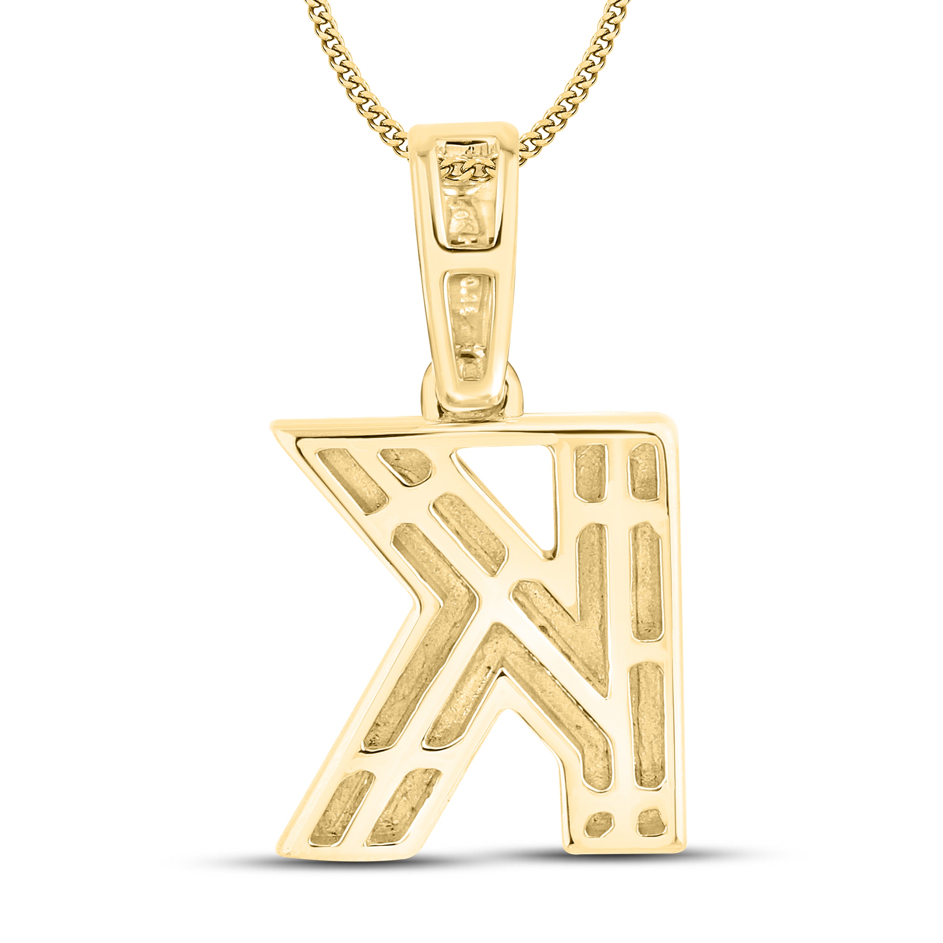 10kt yellow gold 0.15 ctw Diamond Initial K Charm