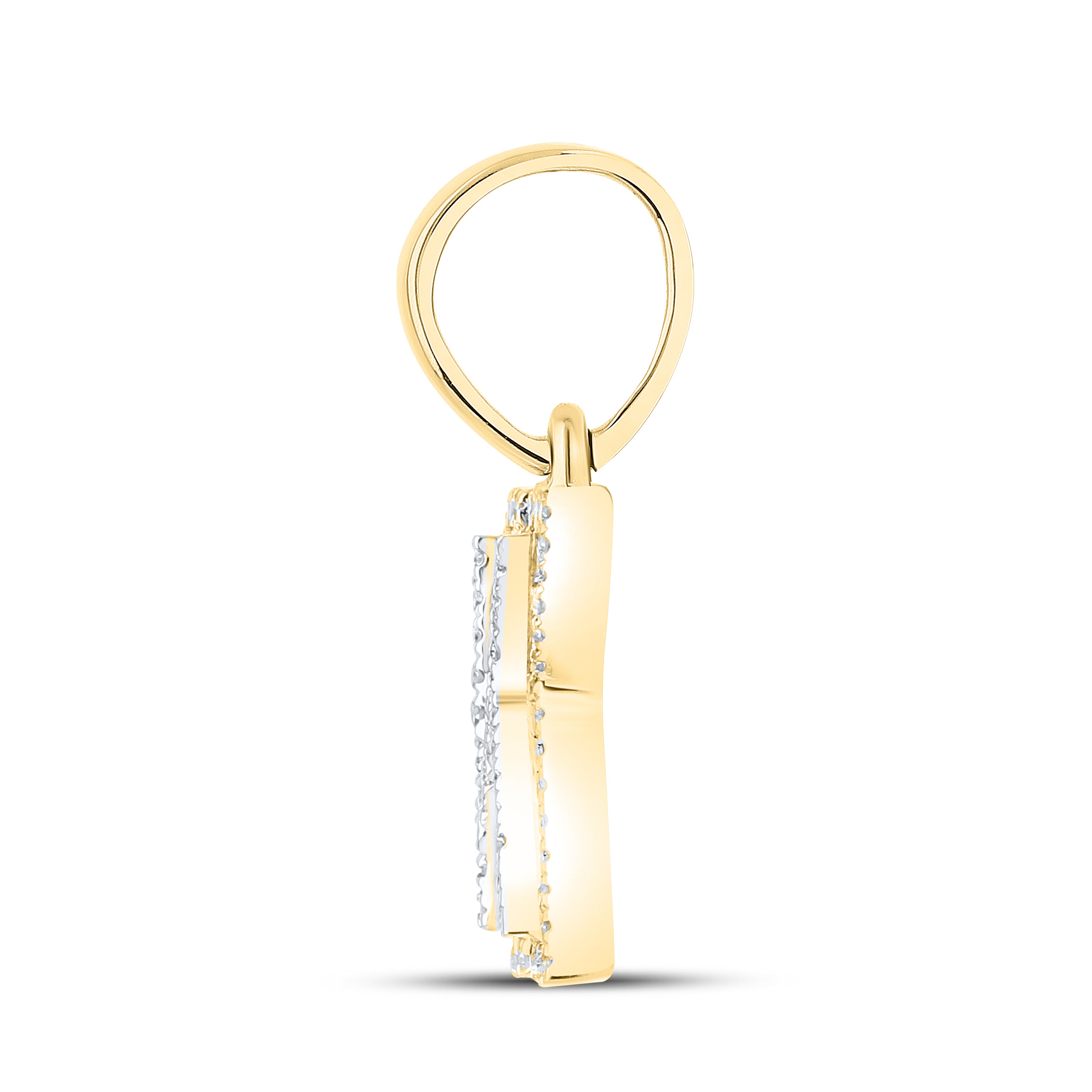 10kt yellow gold 0.15 ctw Diamond Initial K Charm