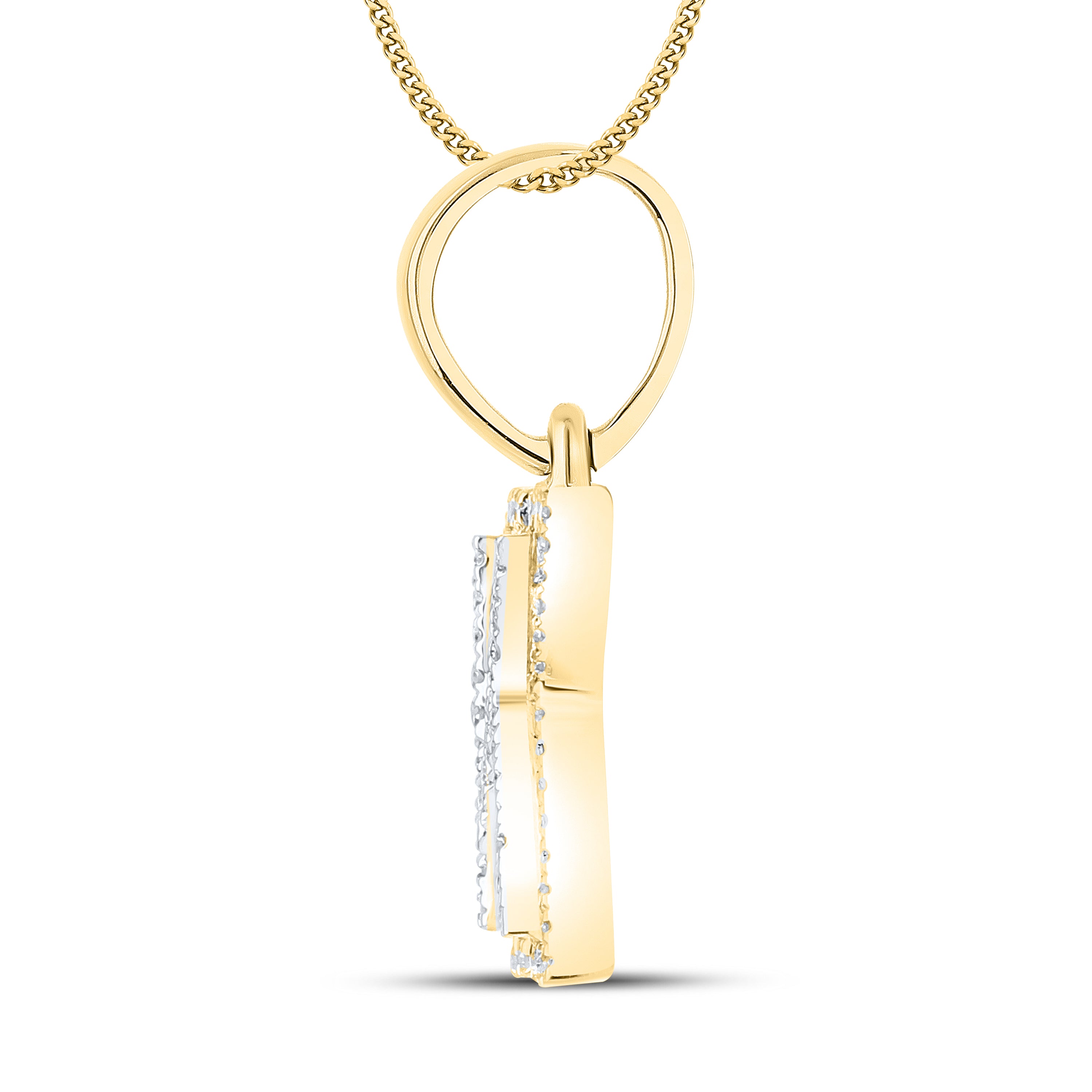 10kt yellow gold 0.15 ctw Diamond Initial K Charm