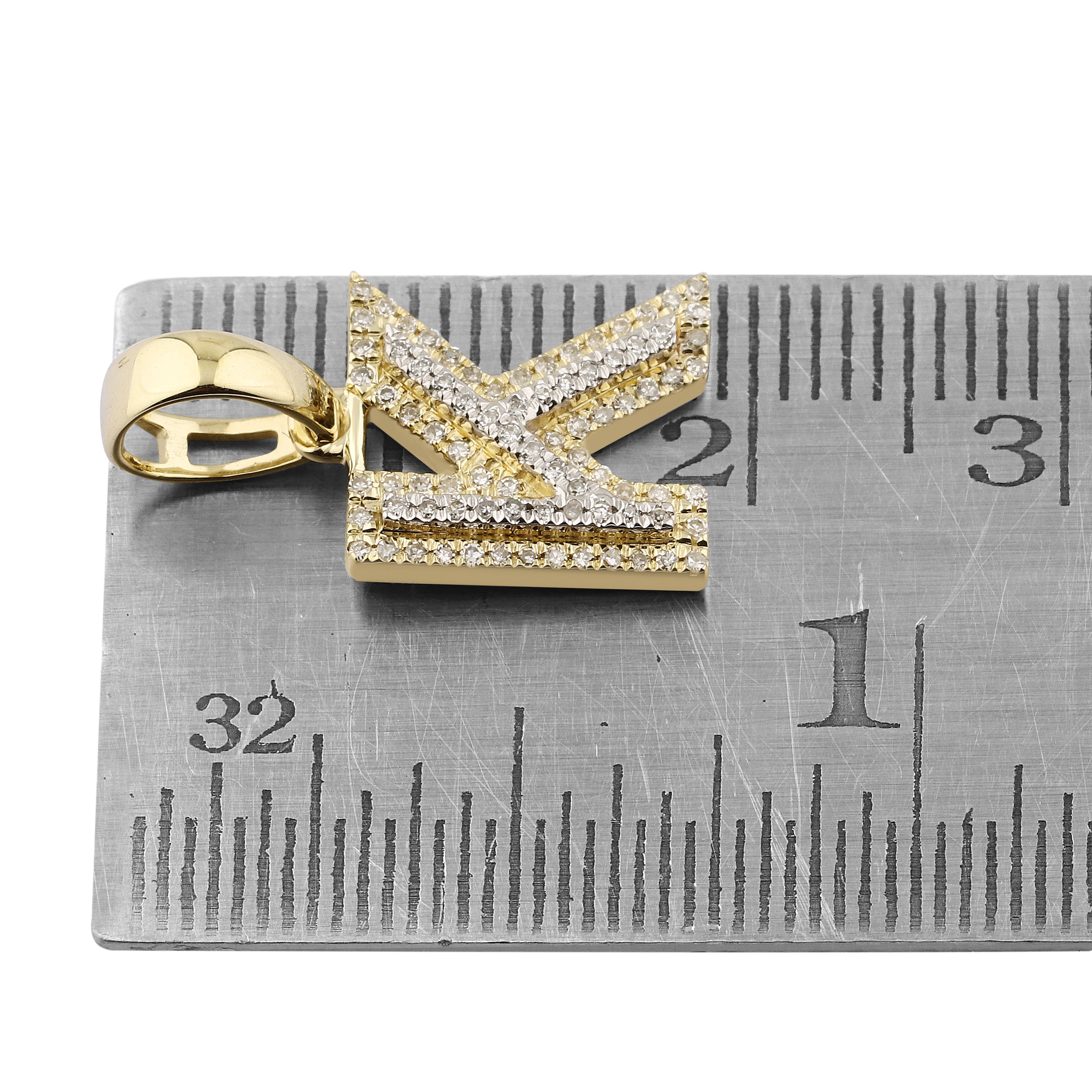 10kt yellow gold 0.15 ctw Diamond Initial K Charm
