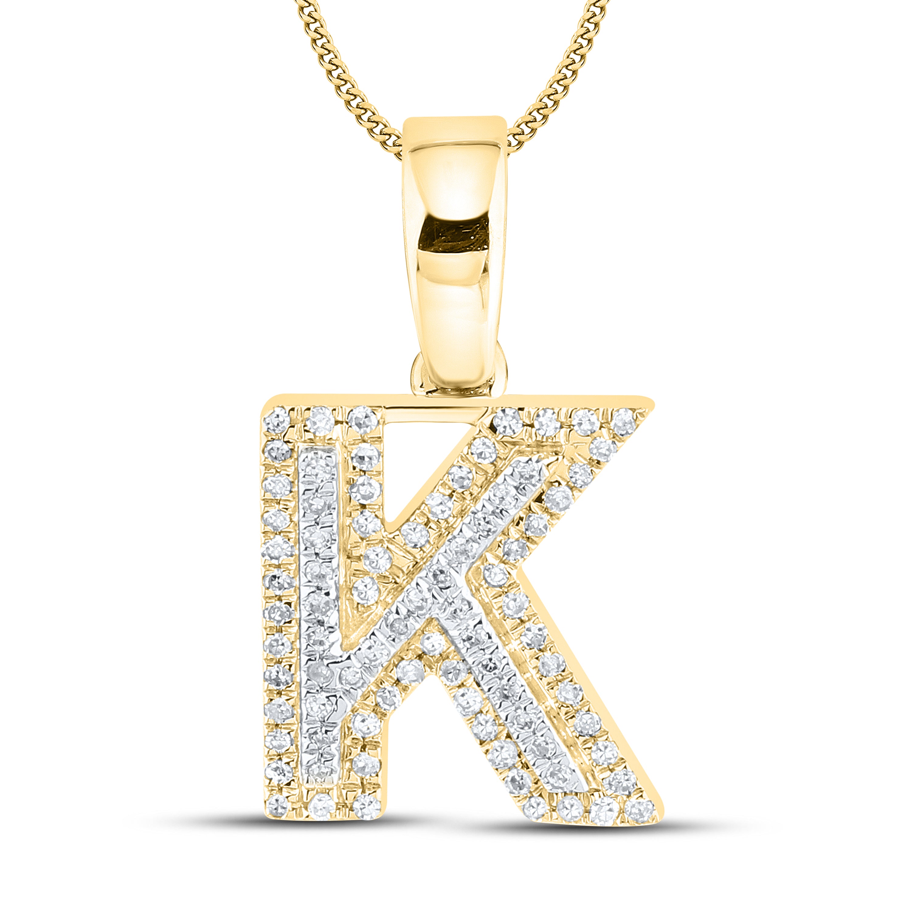 10kt yellow gold 0.15 ctw Diamond Initial K Charm
