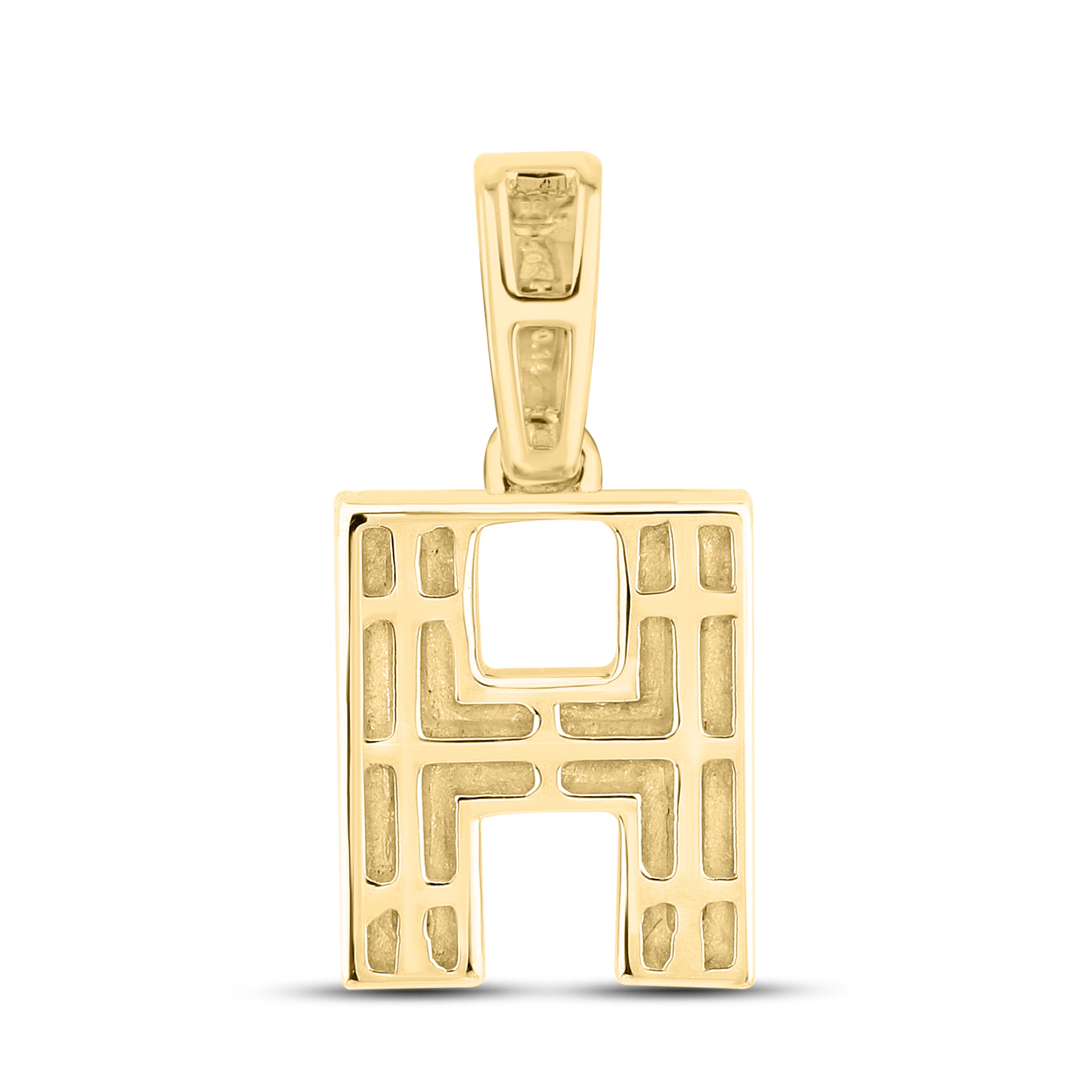 10kt yellow gold 0.12 ctw Diamond Initial H Charm