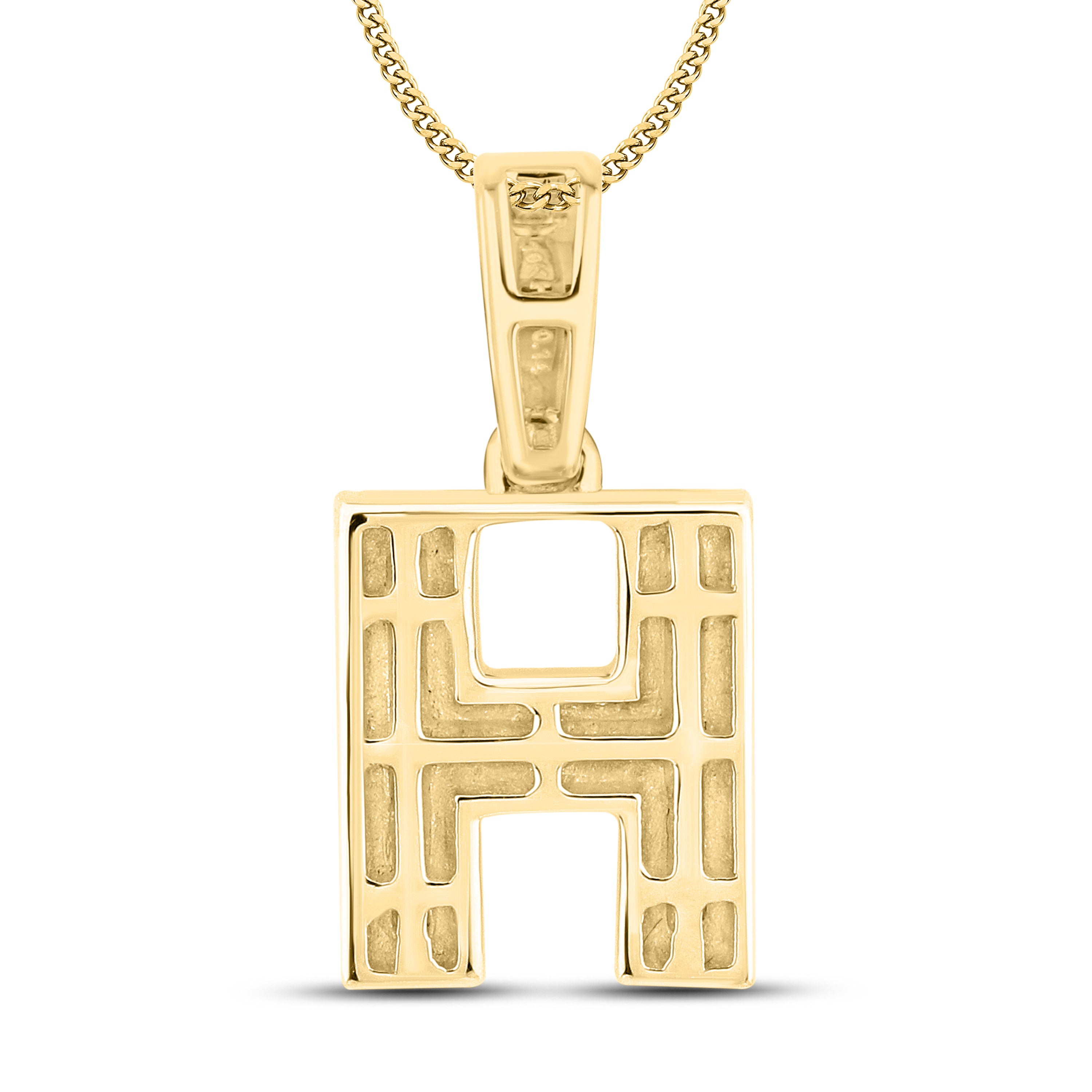 10kt yellow gold 0.12 ctw Diamond Initial H Charm