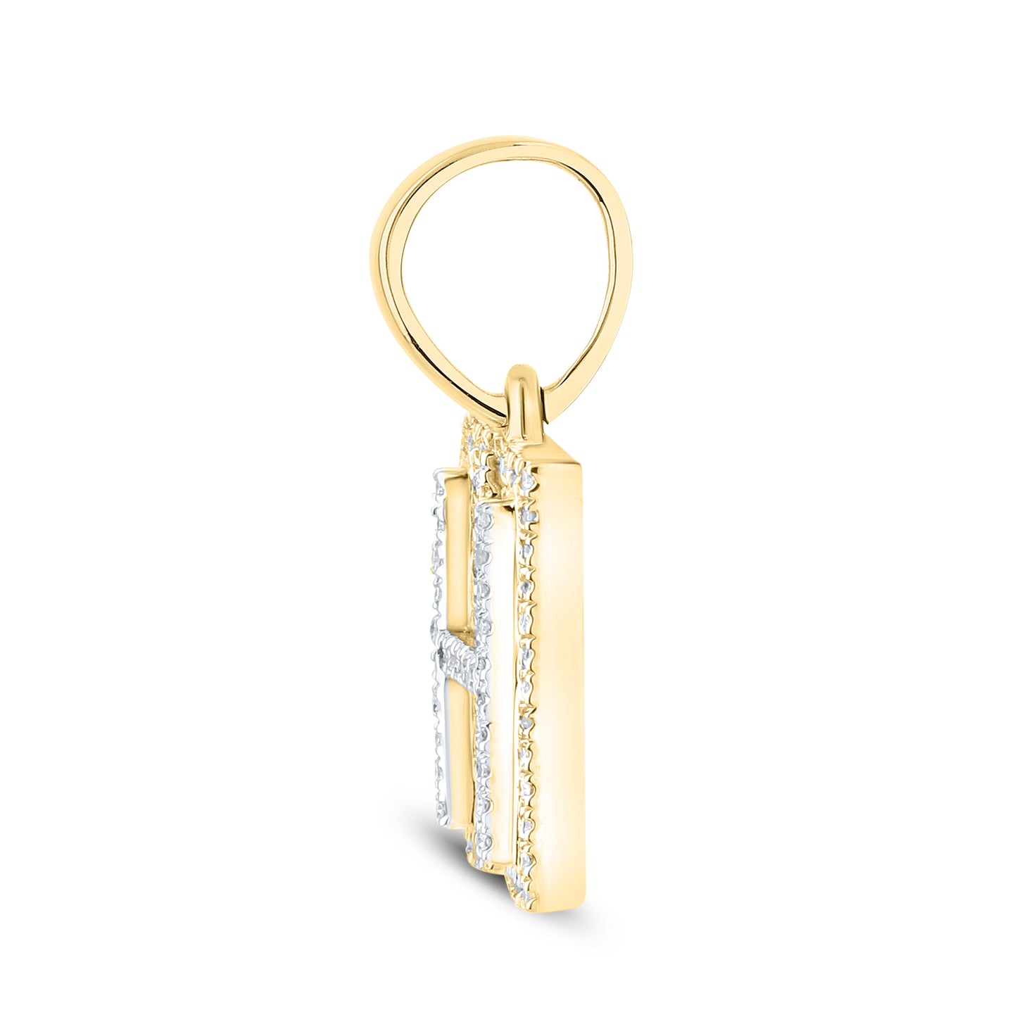 10K Yellow Gold Diamond Initial A–Z Pendant | 0.75″ Letter Charm