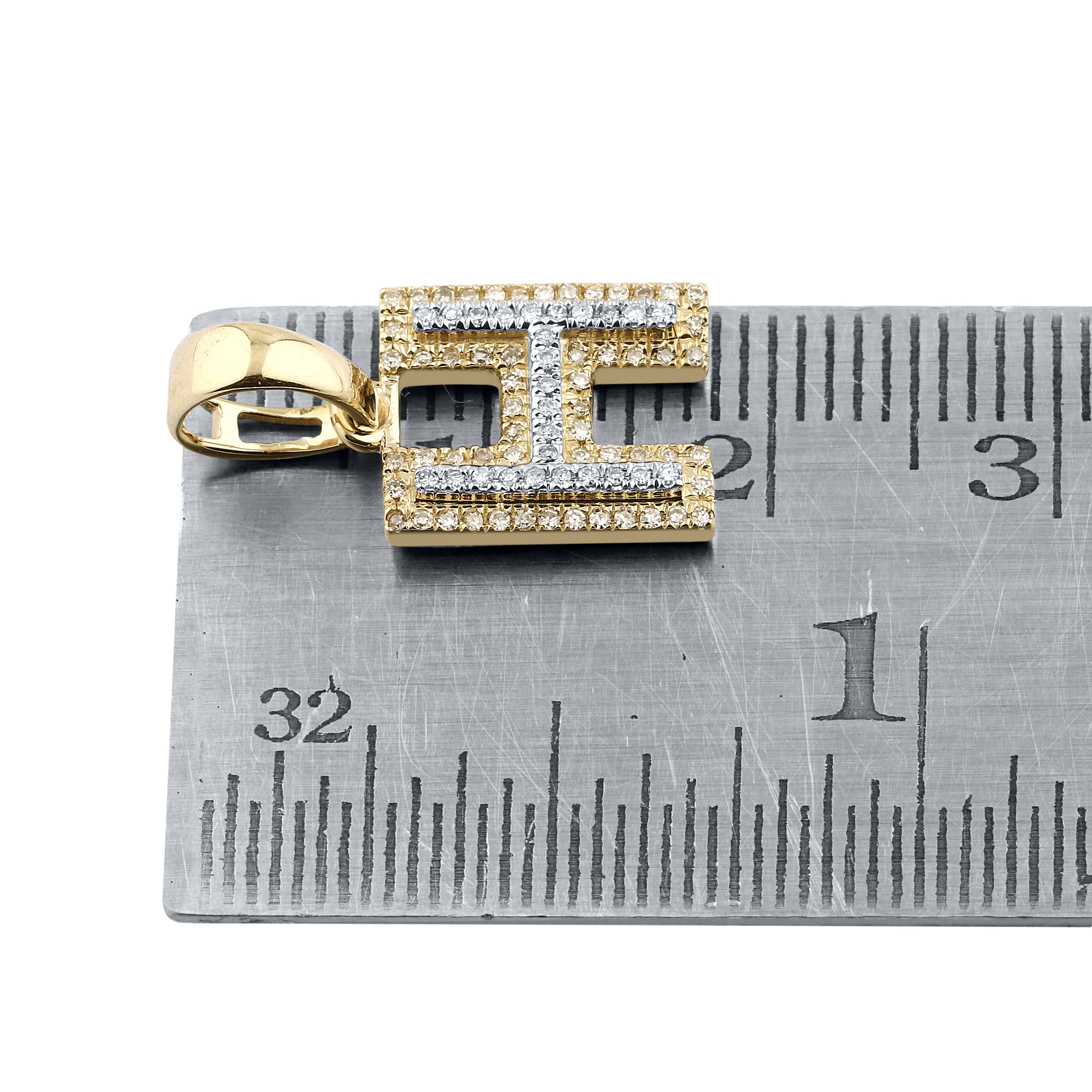10kt yellow gold 0.12 ctw Diamond Initial H Charm