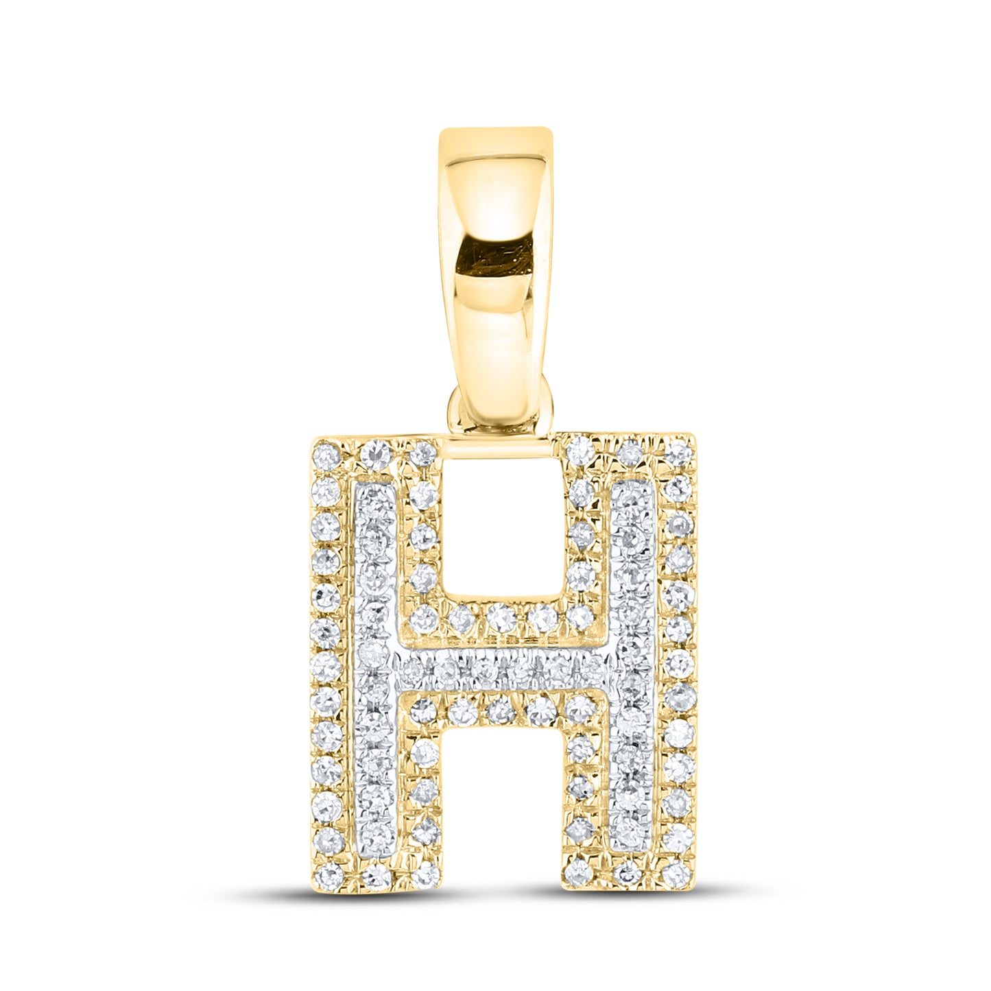 10K Yellow Gold Diamond Initial A–Z Pendant | 0.75″ Letter Charm