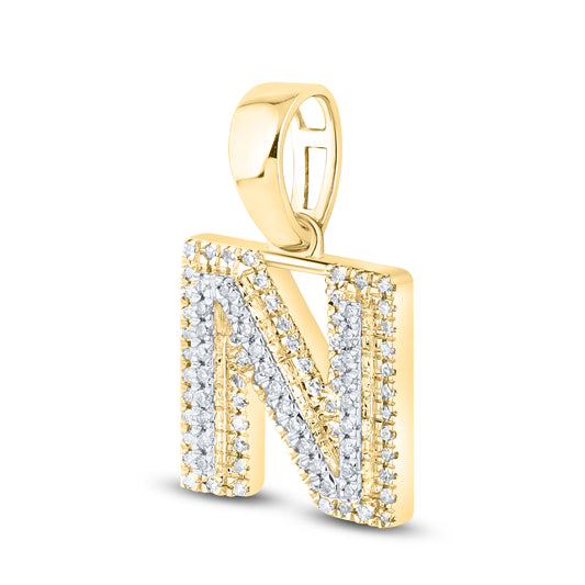10kt yellow gold 0.15 ctw Diamond Initial N Charm