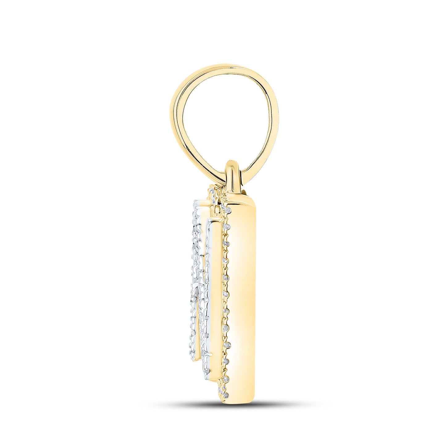 10K Yellow Gold Diamond Initial A–Z Pendant | 0.75″ Letter Charm