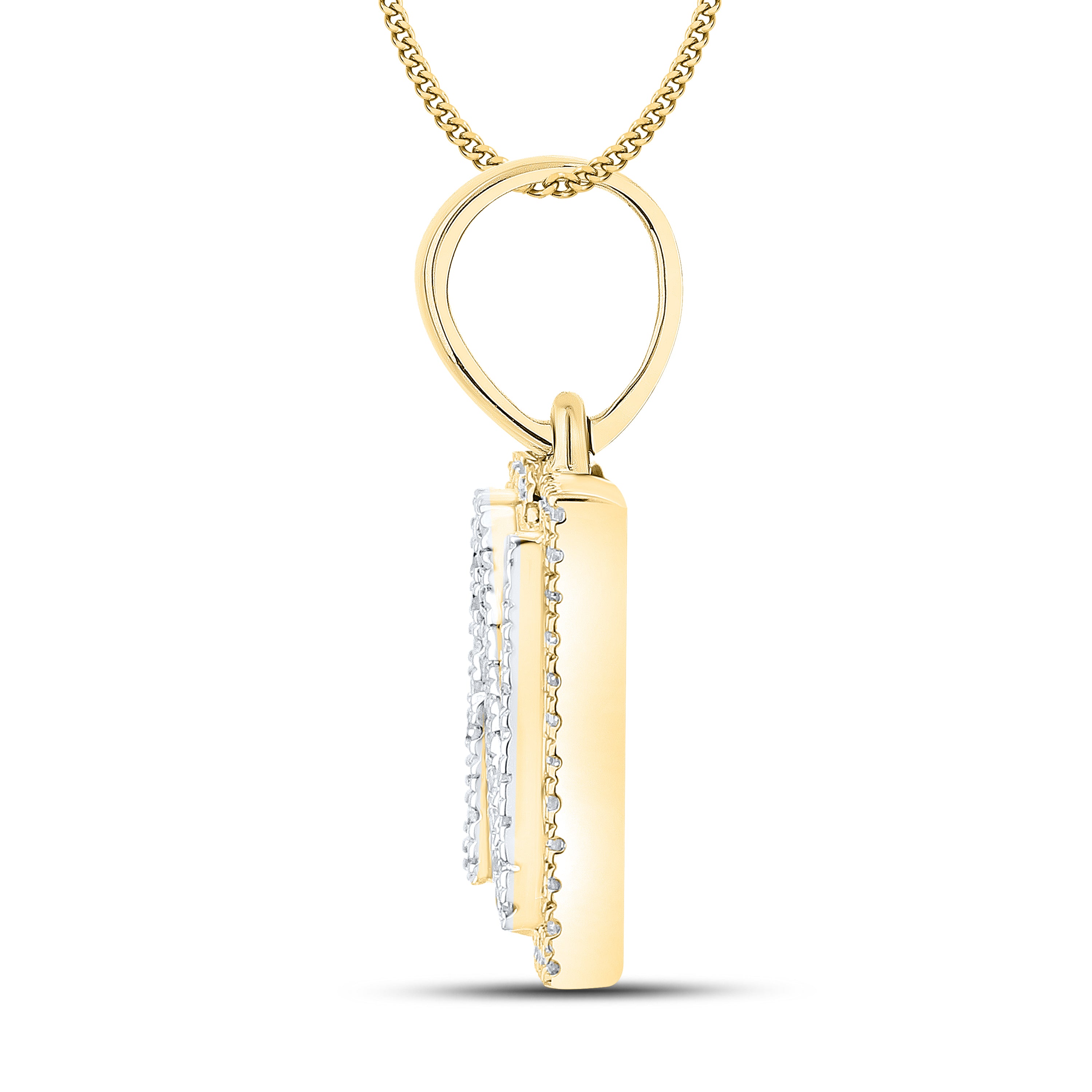 10kt yellow gold 0.15 ctw Diamond Initial N Charm