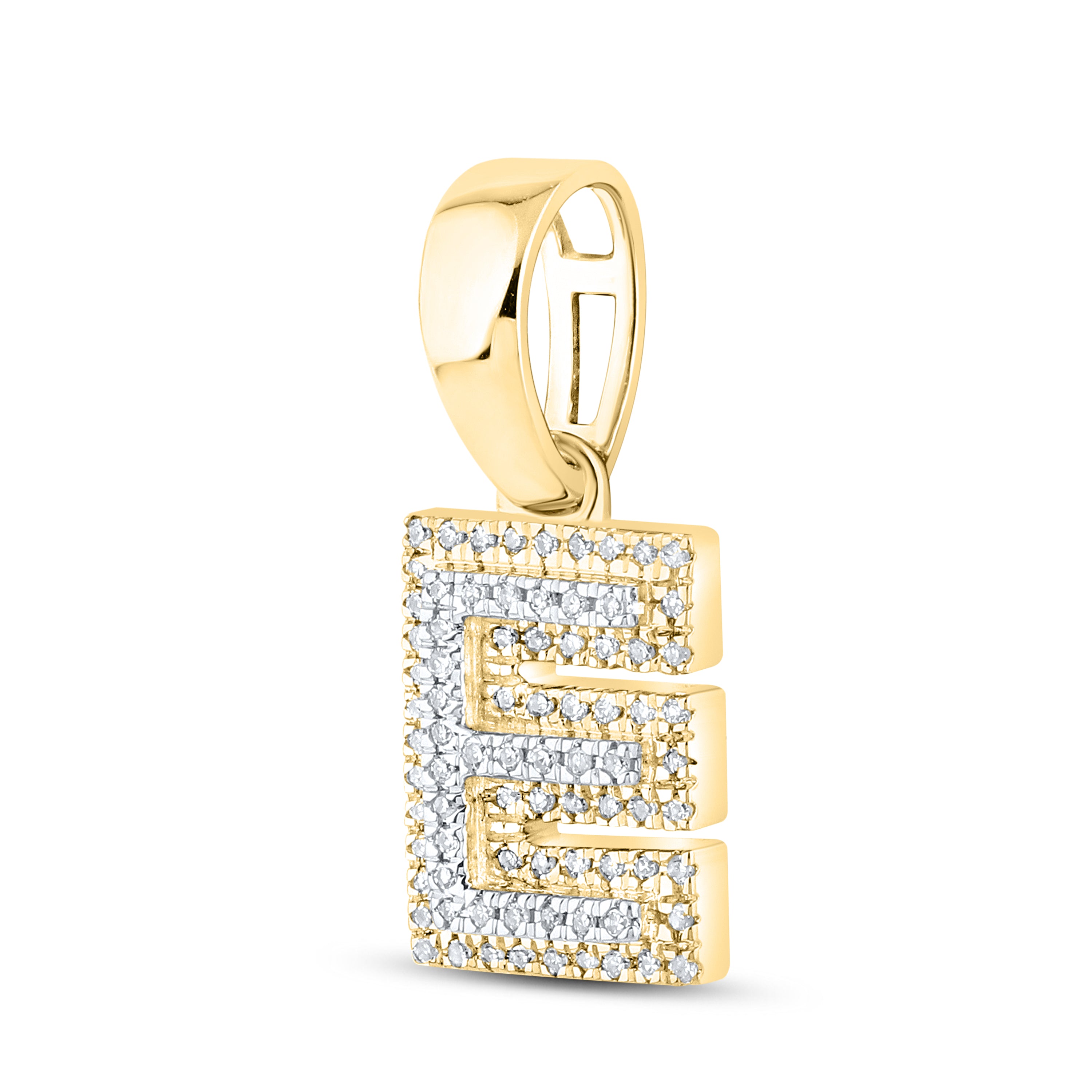 10kt yellow gold 0.13 ctw Diamond Initial E Charm