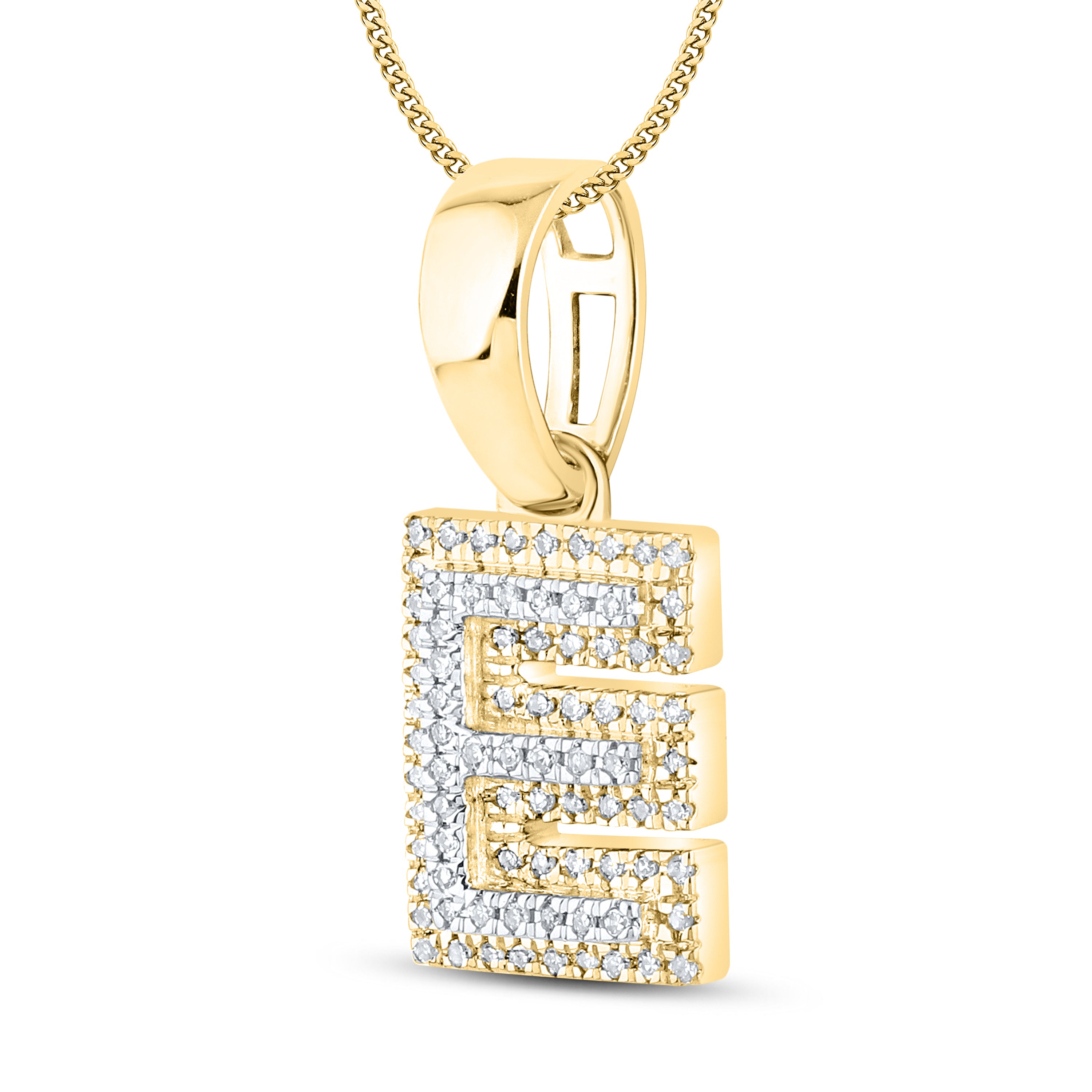 10kt yellow gold 0.13 ctw Diamond Initial E Charm
