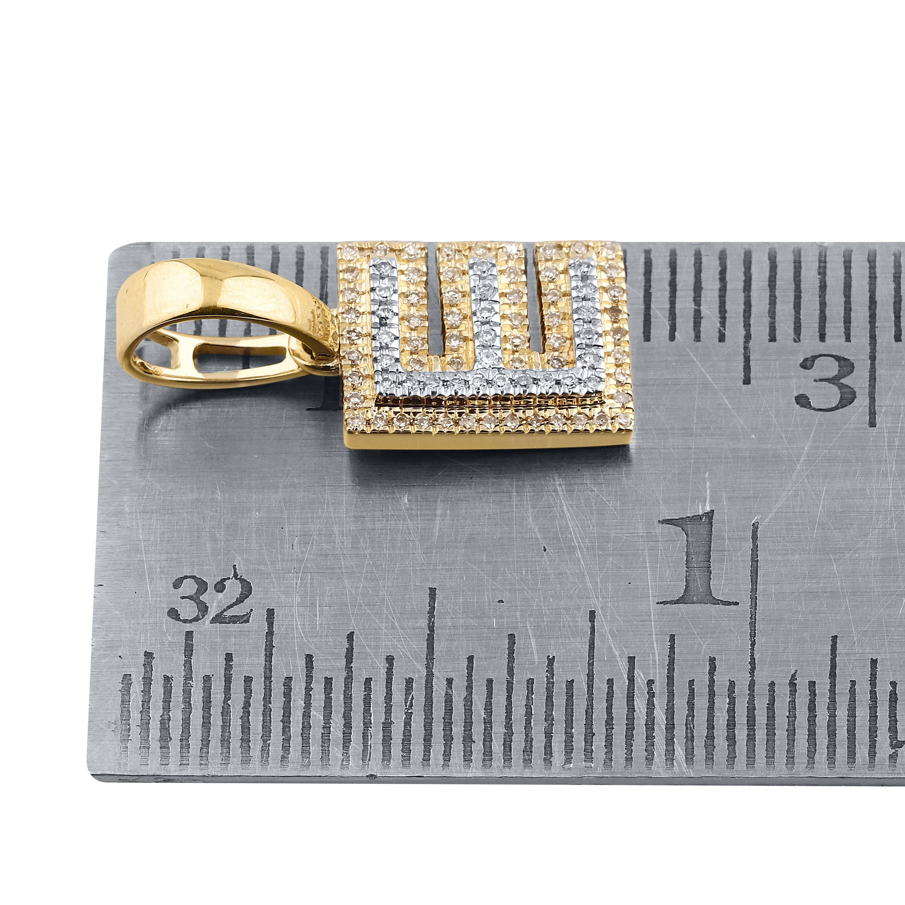 10kt yellow gold 0.13 ctw Diamond Initial E Charm