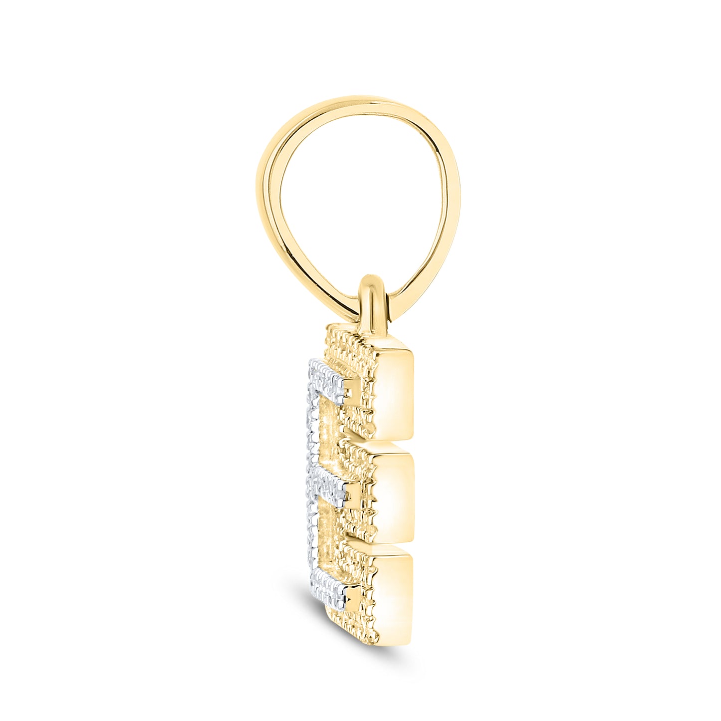10K Yellow Gold Diamond Initial A–Z Pendant | 0.75″ Letter Charm