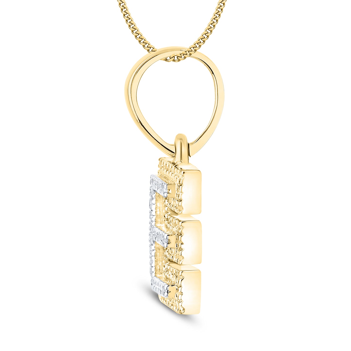 10kt yellow gold 0.13 ctw Diamond Initial E Charm