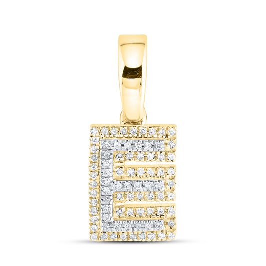 10kt yellow gold 0.13 ctw Diamond Initial E Charm