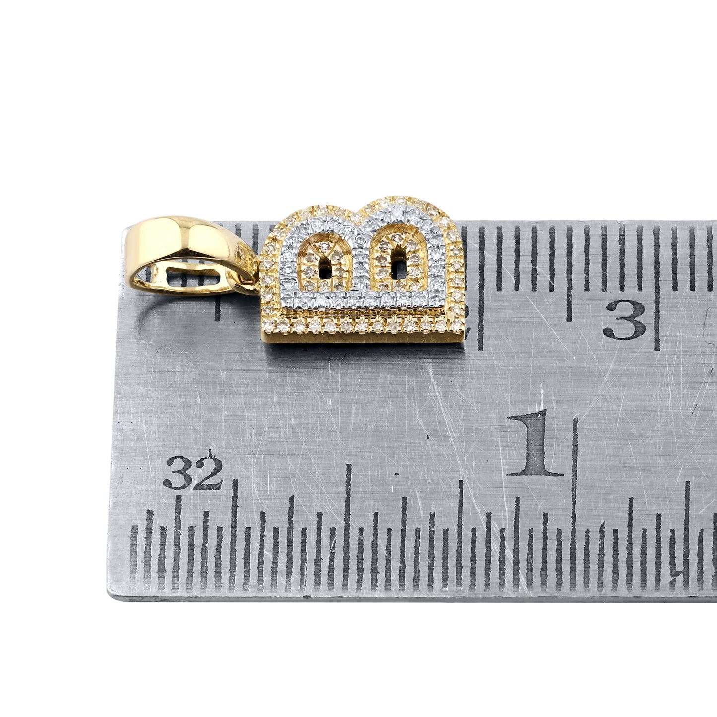 10kt yellow gold 0.13ctw Diamond Initial B Charm