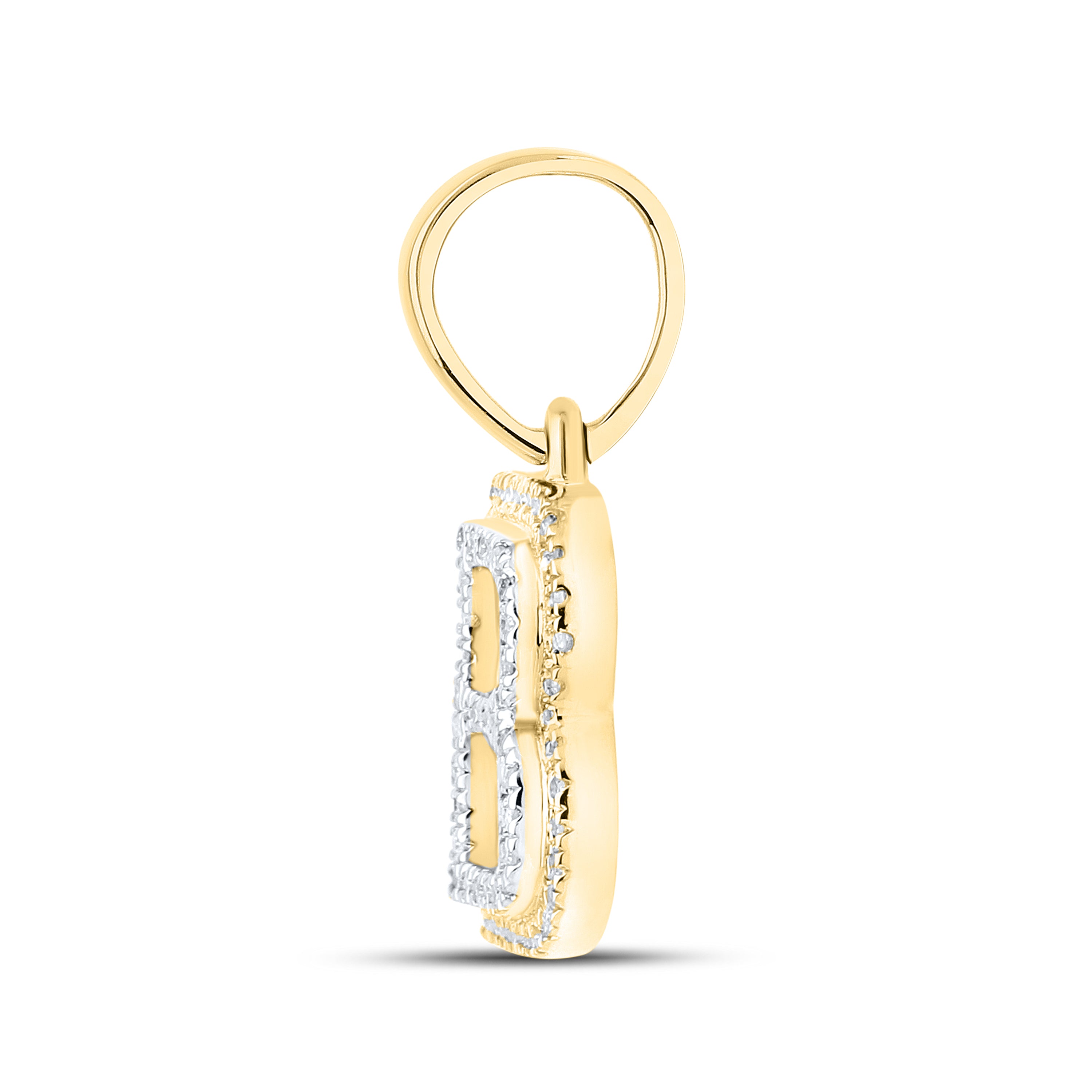 10kt yellow gold 0.13ctw Diamond Initial B Charm