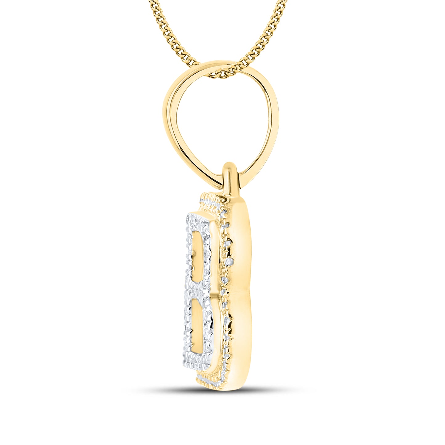 10kt yellow gold 0.13ctw Diamond Initial B Charm