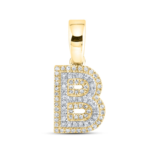 10kt yellow gold 0.13ctw Diamond Initial B Charm
