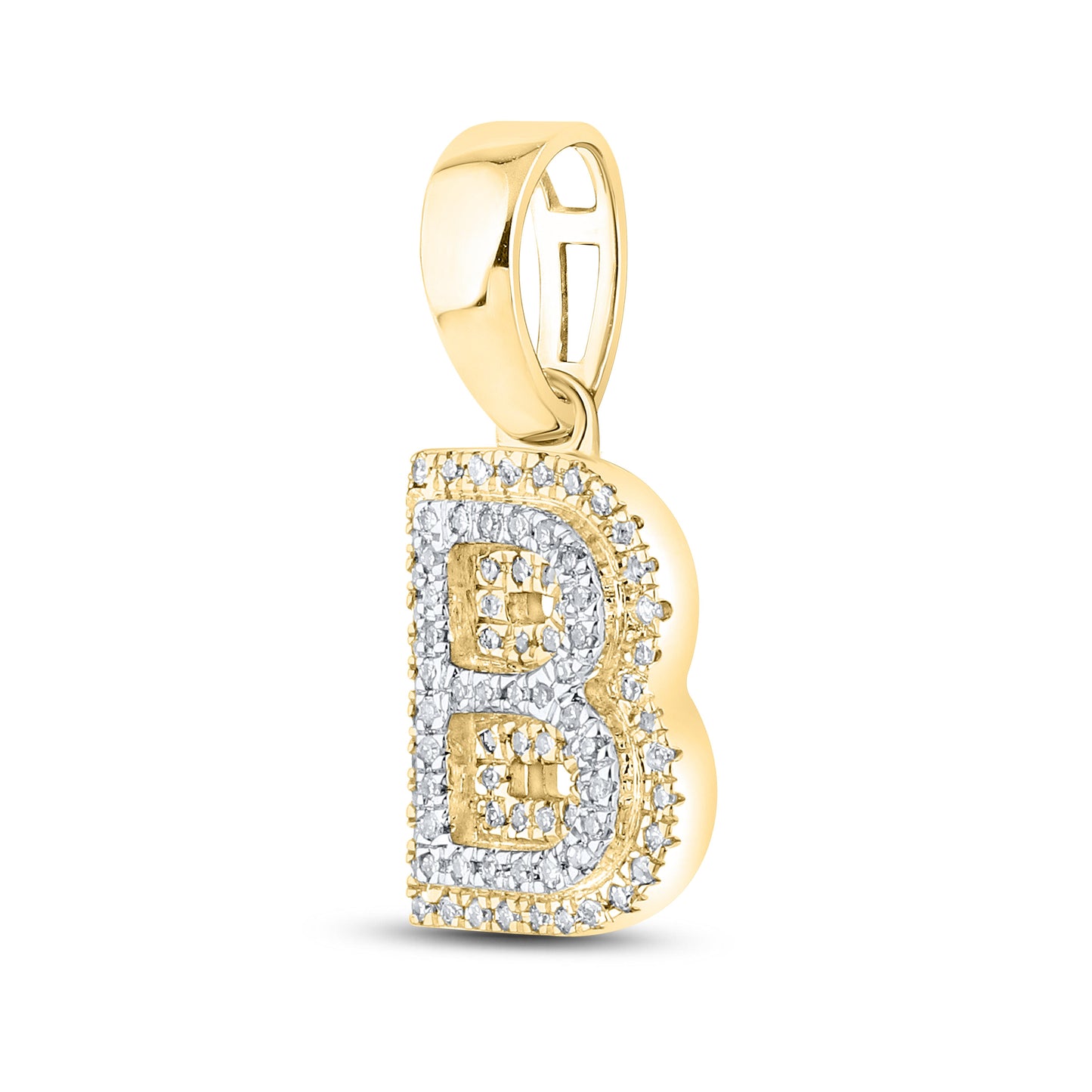 10K Yellow Gold Diamond Initial A–Z Pendant | 0.75″ Letter Charm