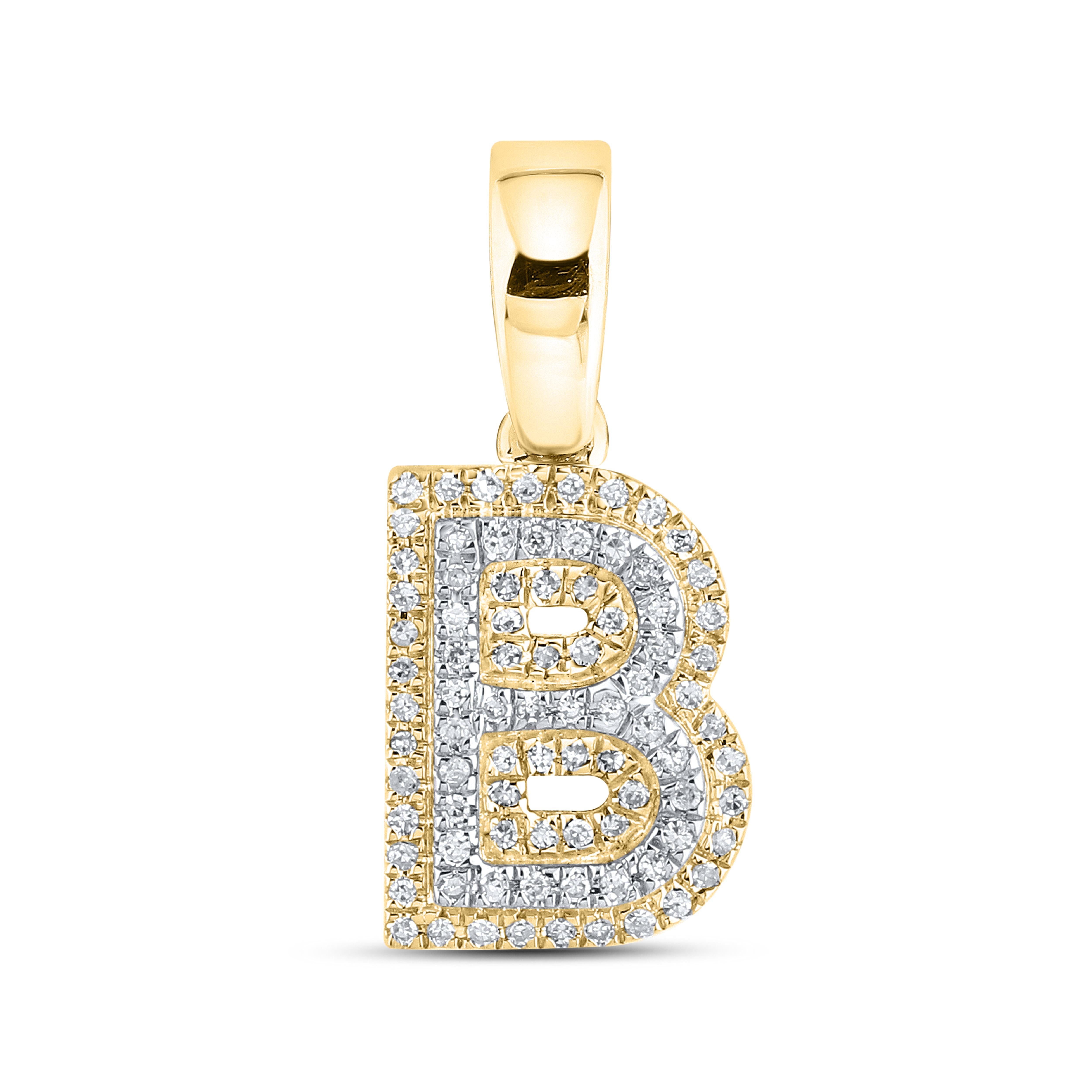 10K Yellow Gold Diamond Initial A–Z Pendant | 0.75″ Letter Charm