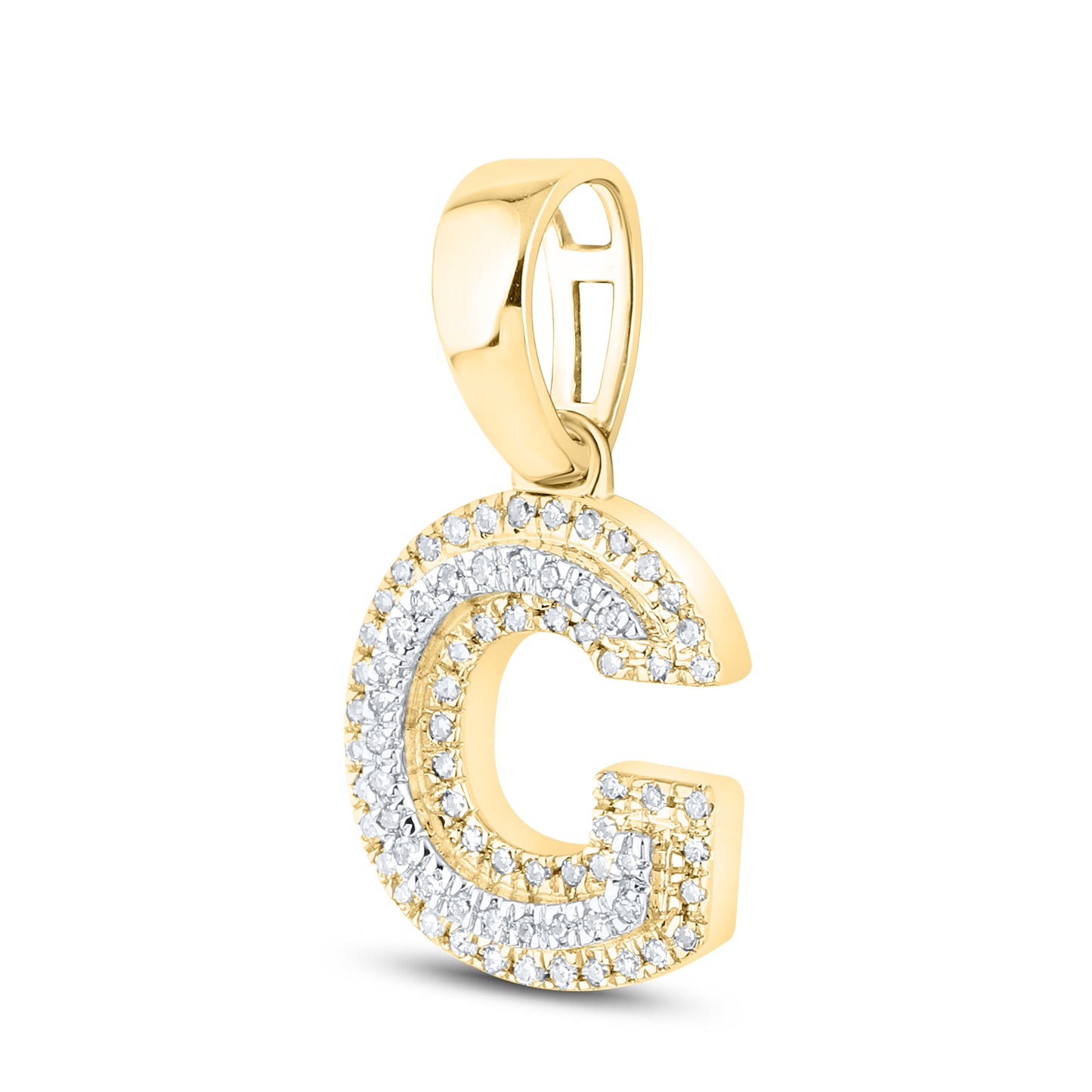 10K Yellow Gold Diamond Initial A–Z Pendant | 0.75″ Letter Charm