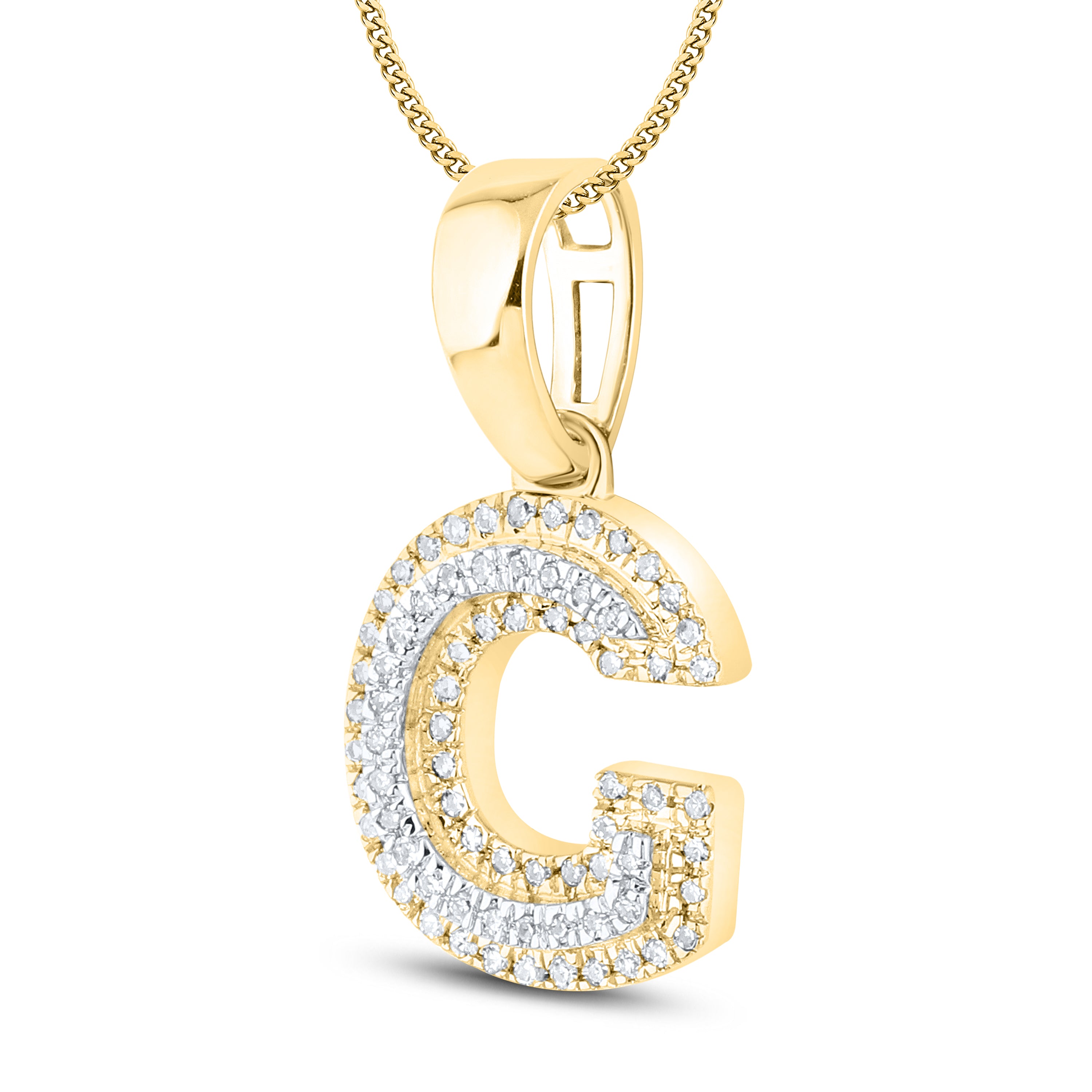 10kt yellow gold 0.13 ctw Diamond Initial G Charm