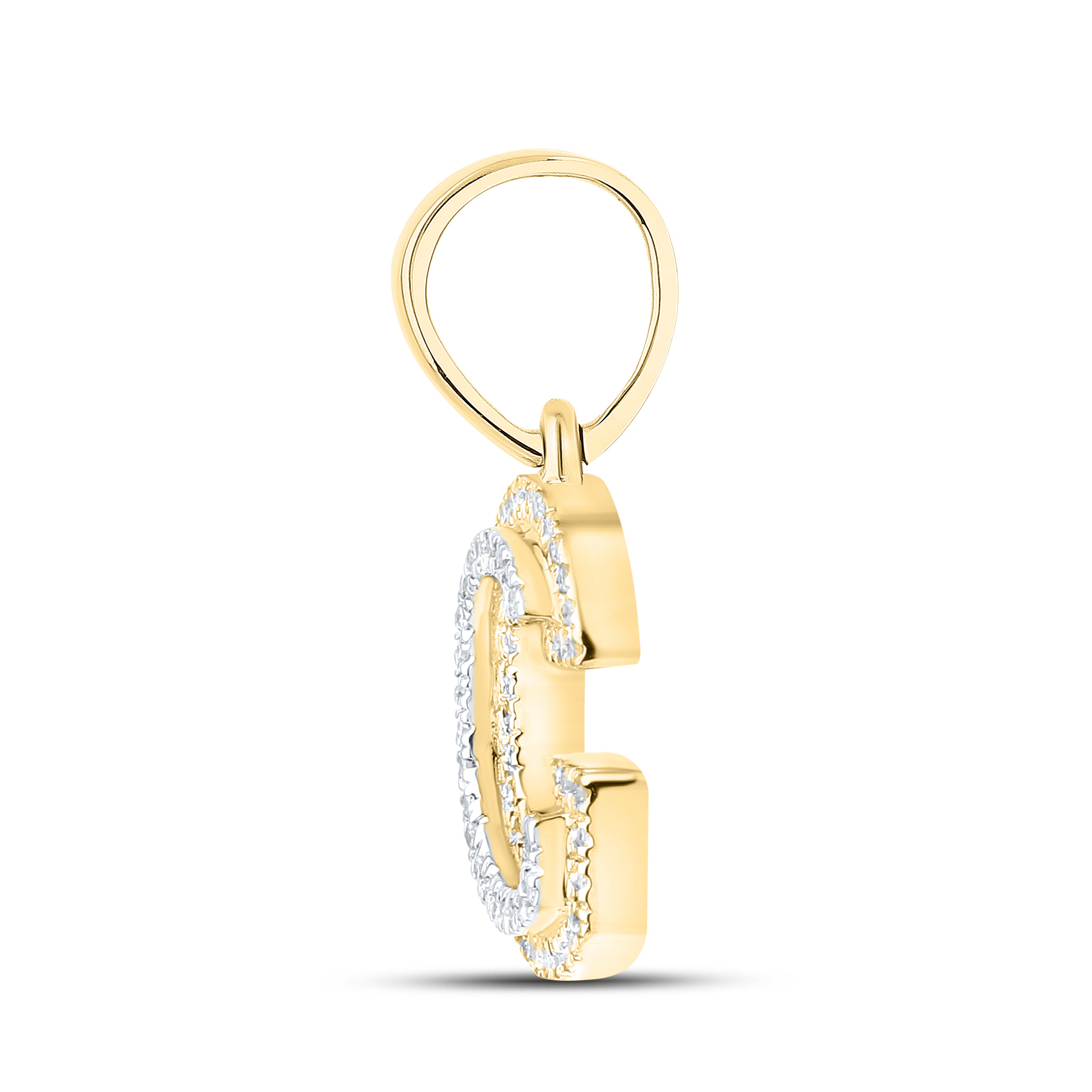 10kt yellow gold 0.13 ctw Diamond Initial G Charm