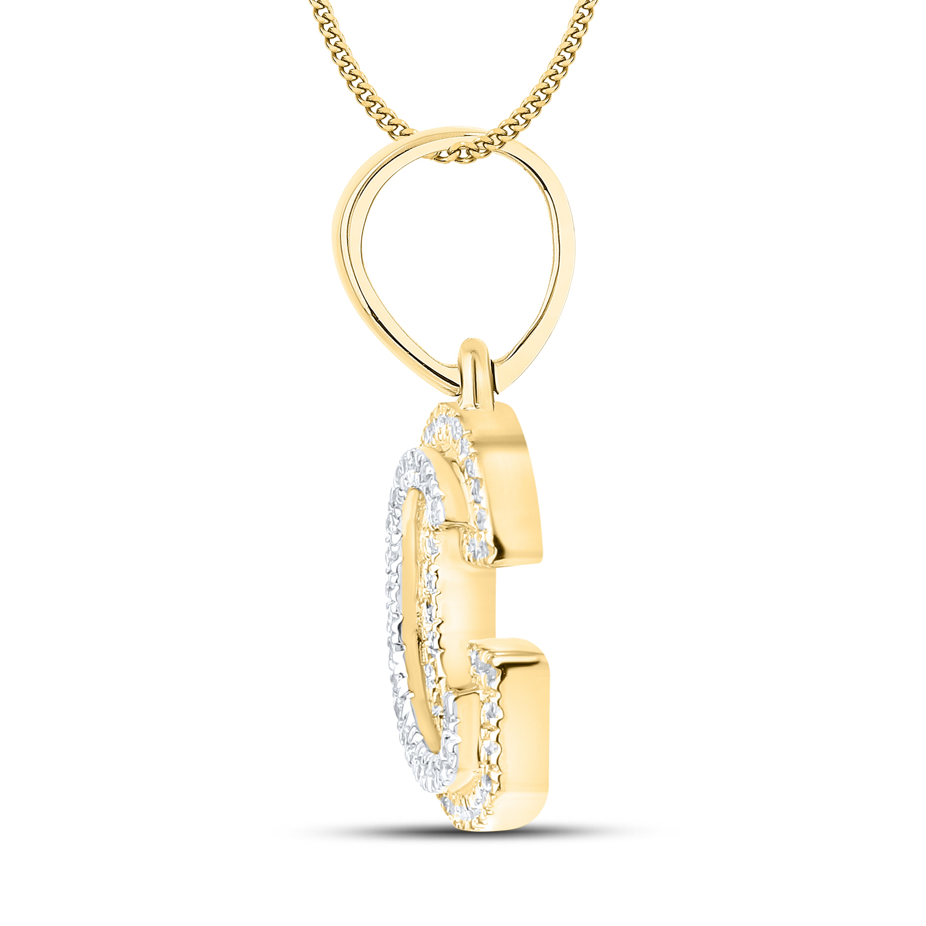 10kt yellow gold 0.13 ctw Diamond Initial G Charm