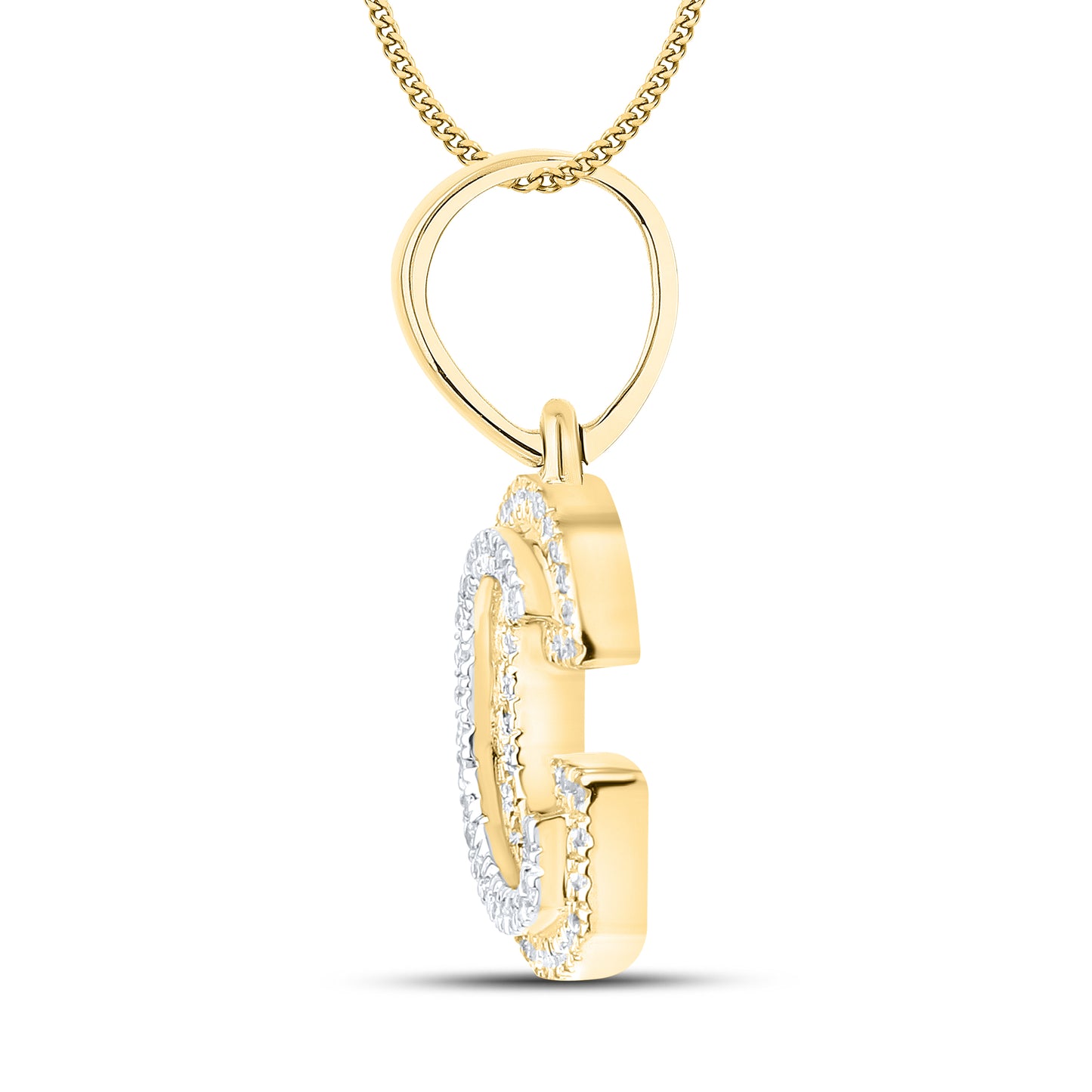 10kt yellow gold 0.13 ctw Diamond Initial G Charm