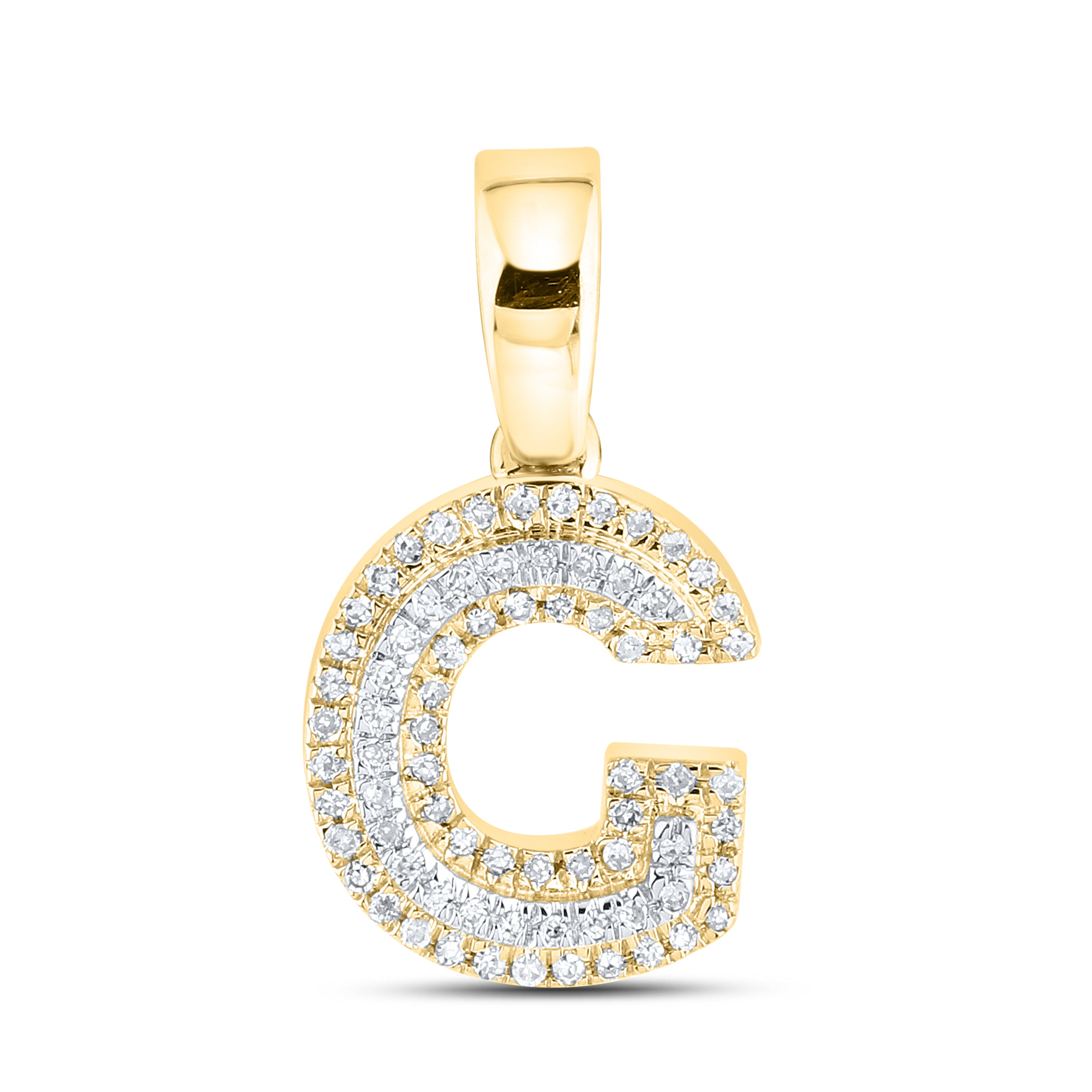 10kt yellow gold 0.13 ctw Diamond Initial G Charm