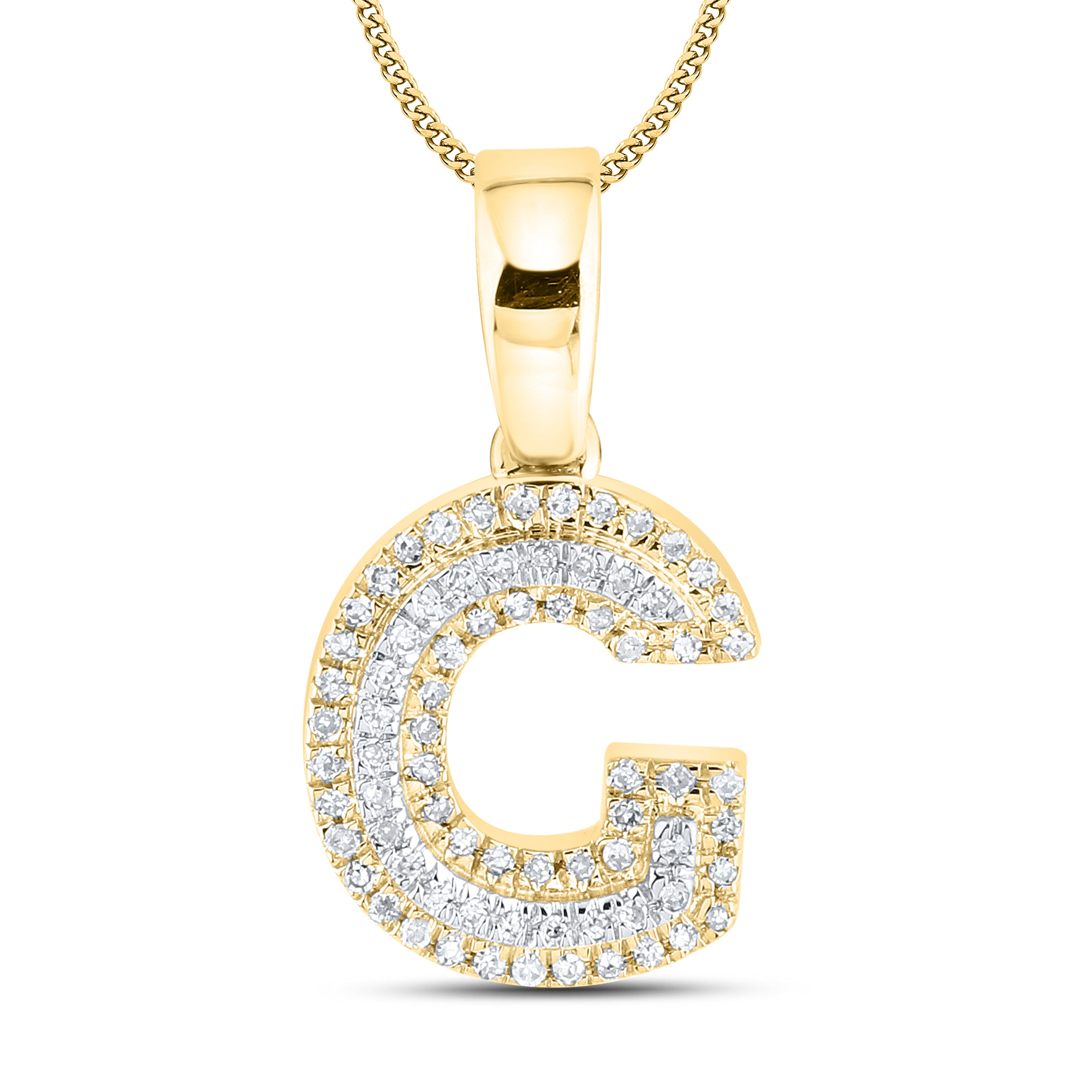 10kt yellow gold 0.13 ctw Diamond Initial G Charm